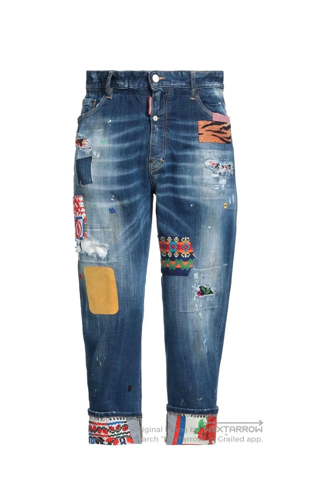 Dsquared2 Kogin Pants with Floral Stitching in Blue. Size US 34 / EU 50 - 9 Thumbnail