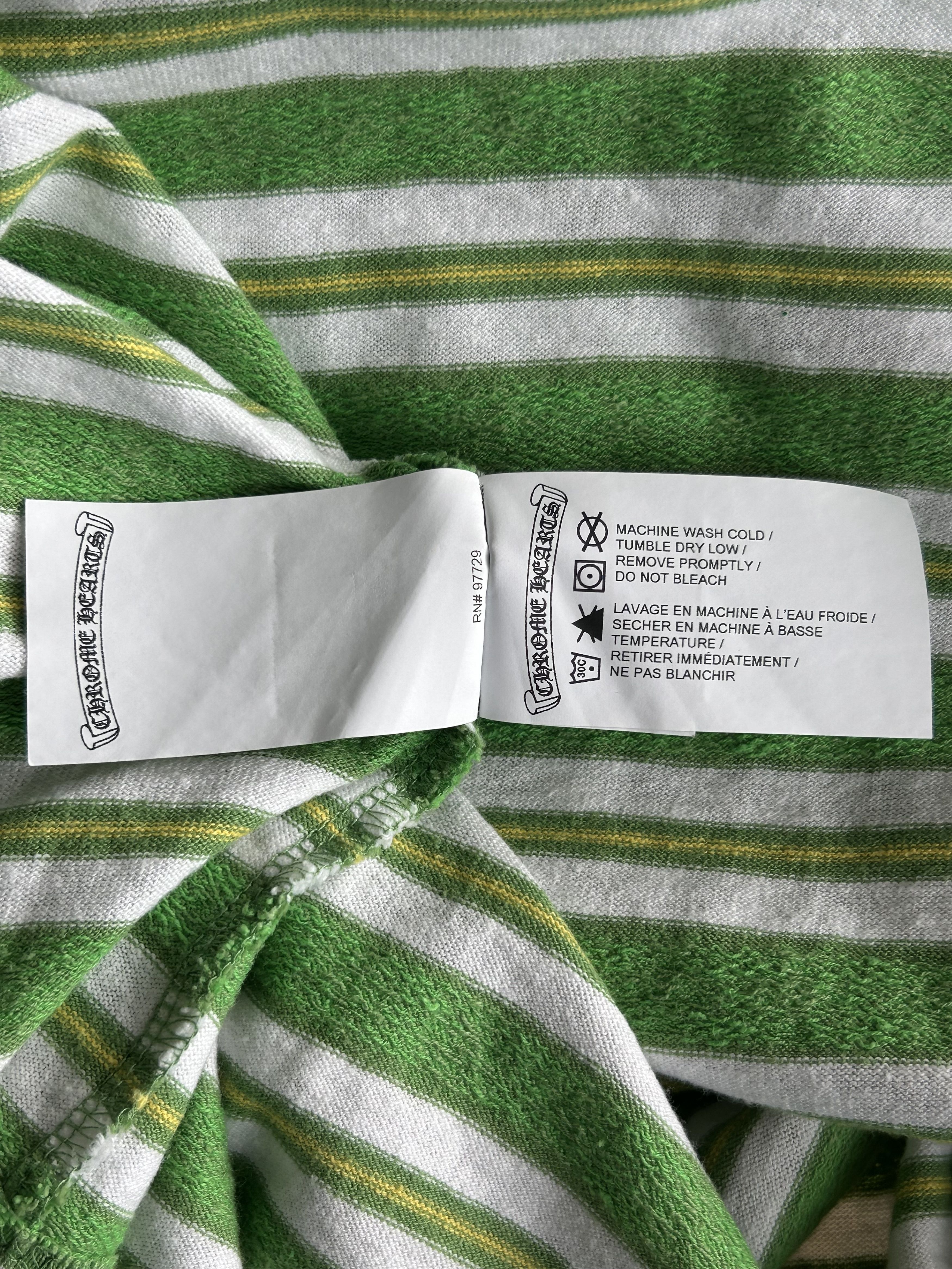 Chrome Hearts Chrome Hearts Green & White Striped T-Shirt Size US M / EU 48-50 / 2 - 5 Thumbnail