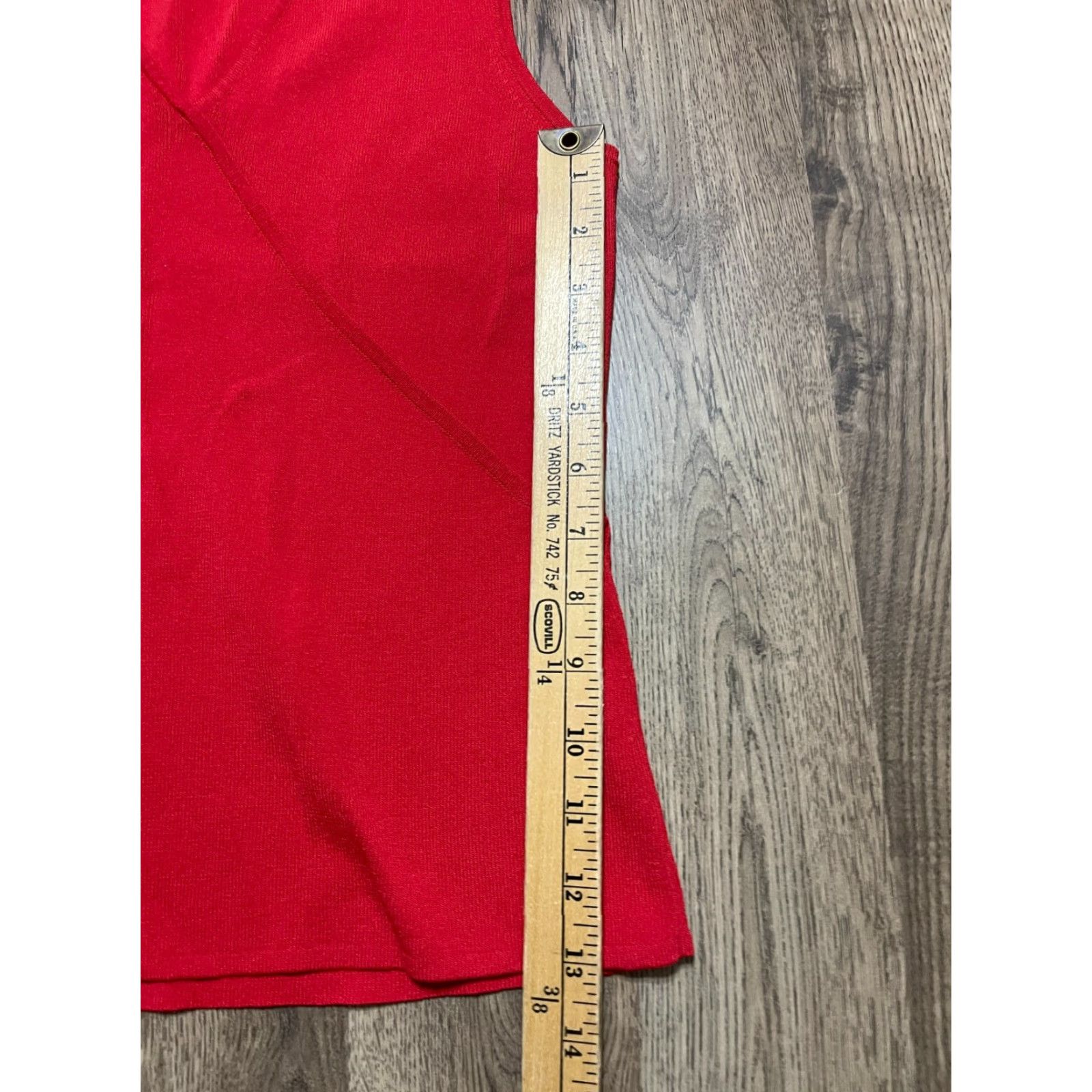 Vintage Cable & Gauge Tank Top Women M Red V-Neck Sleeveless Shirt Casual Basic Modern 90s? Size M / US 6-8 / IT 42-44 - 4 Thumbnail