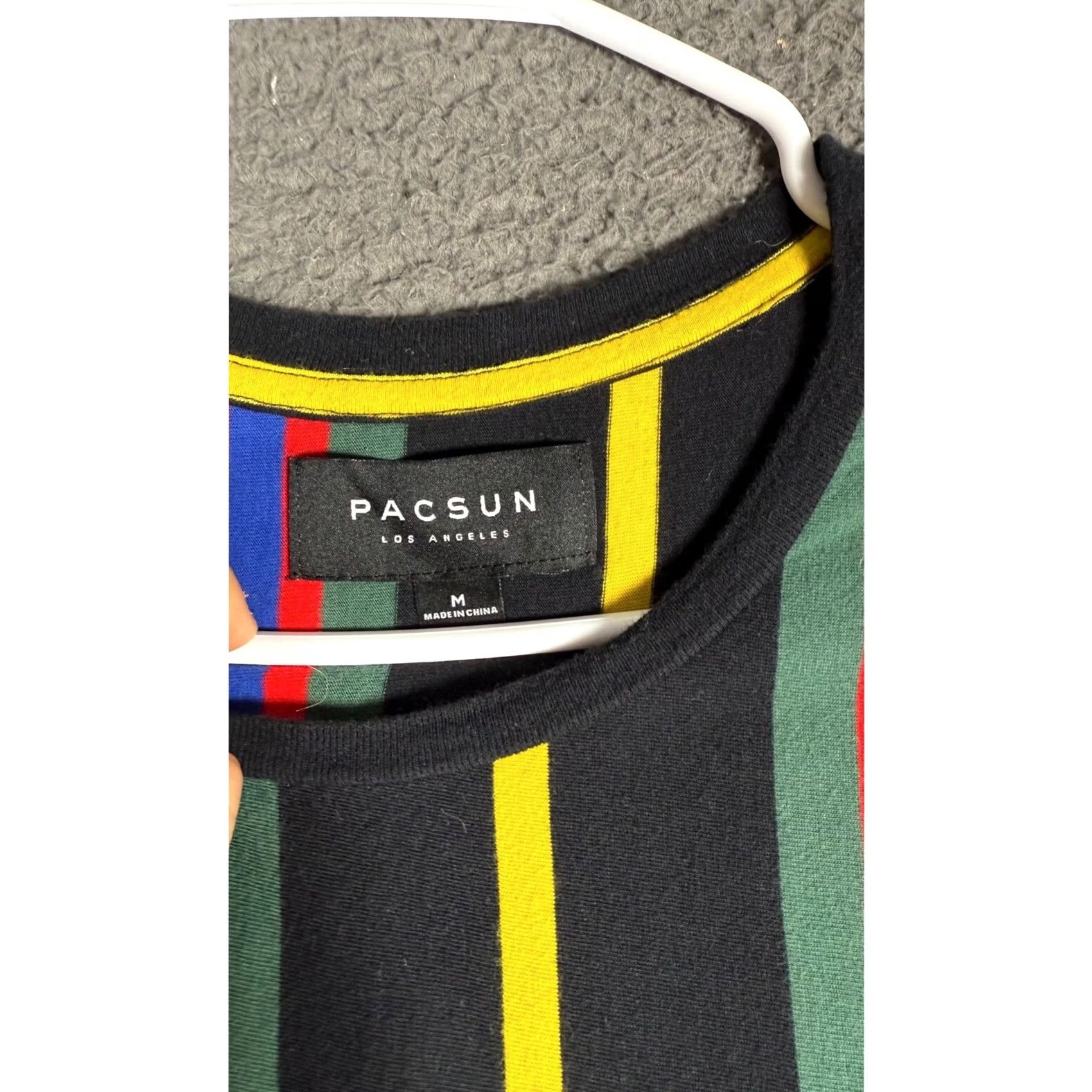 Pacsun PacSun T-Shirt Men's Medium Striped Short Sleeve Multicolor Blue Red Size US M / EU 48-50 / 2 - 2 Thumbnail