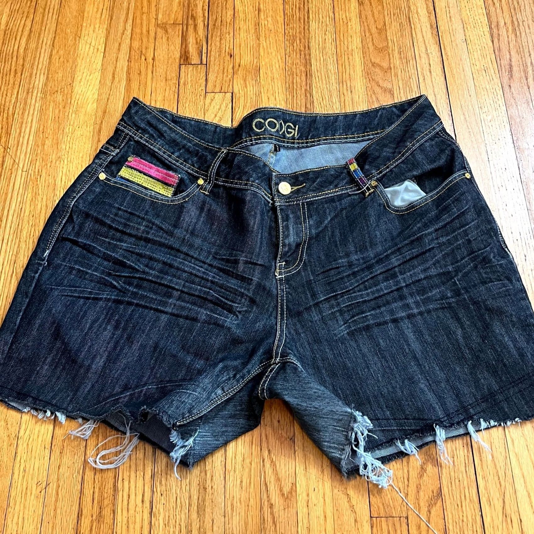 Coogi Coogi Shorts Womens 18 Jean Cut Off Rainbow Blue 38x4 Plus blue womens jean shorts 18 rainbow cut off Coogi Size 40" / US 18 - 2 Thumbnail