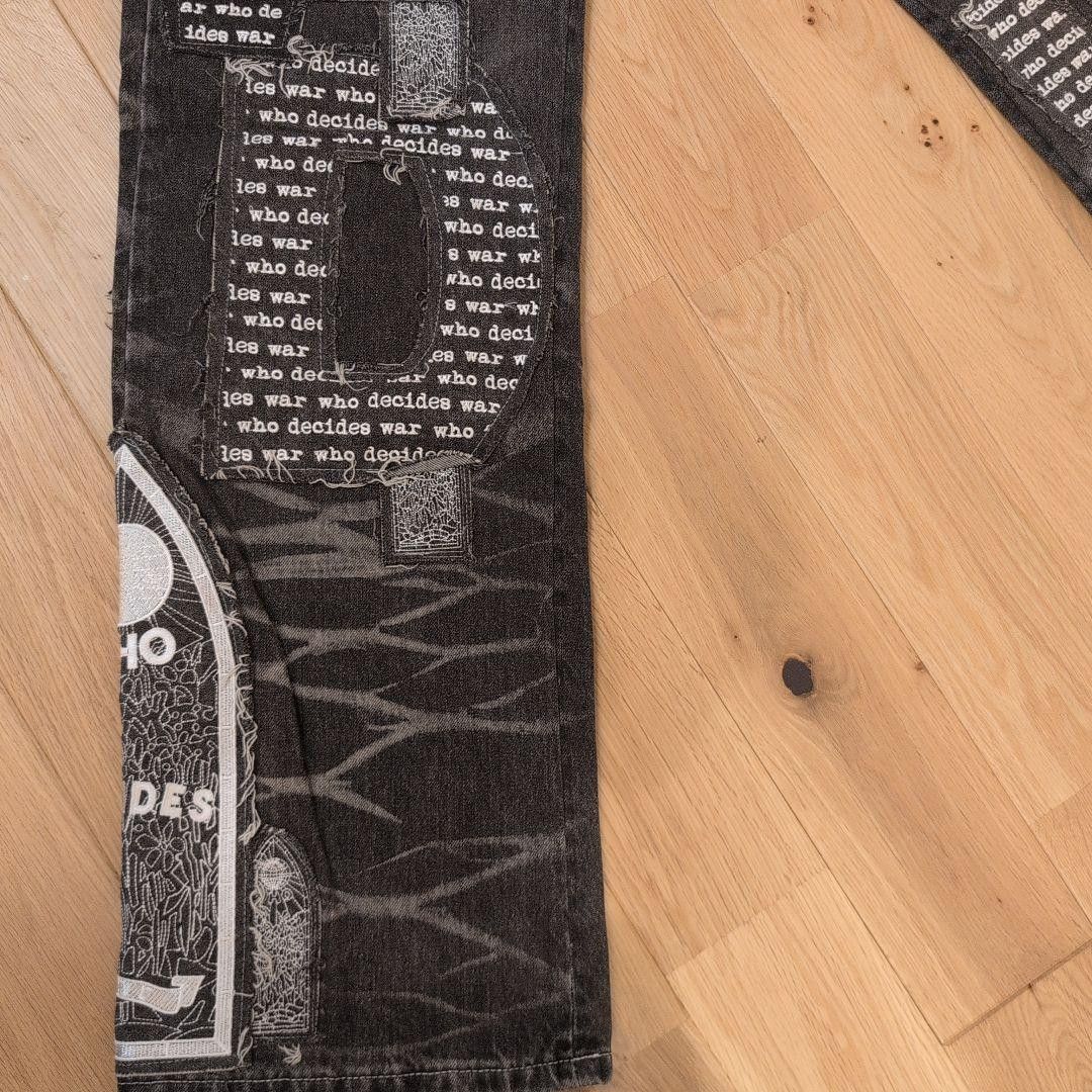 Who Decides War Who Decides War Motif Patched Denim Vintage Grey 28 New Size US 28 / EU 44 - 13 Thumbnail
