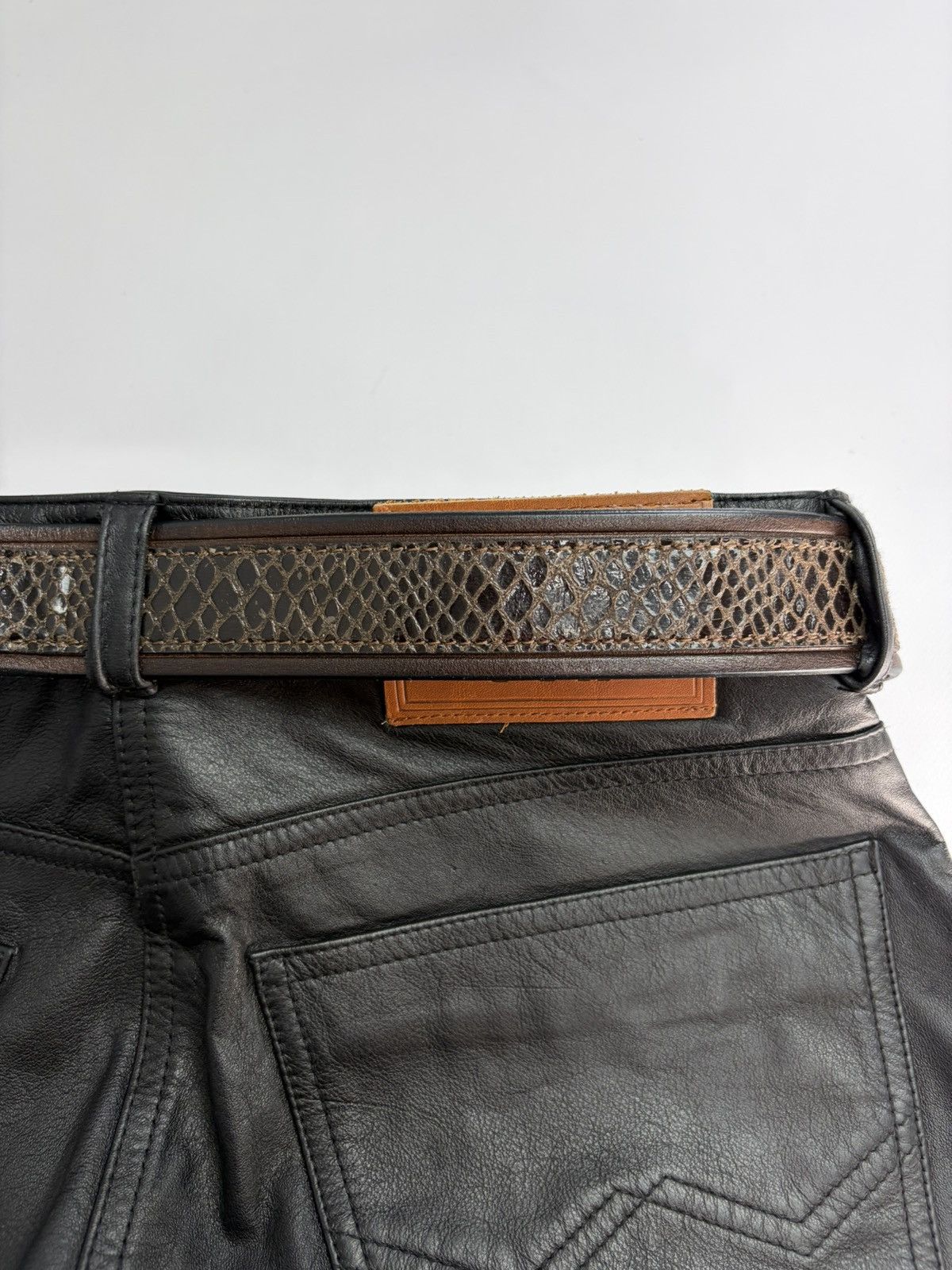 Hysteric Glamour Gothic Leather Belt with Sculpted Metal Panels LGB Vibe Size 36 - 12 Thumbnail