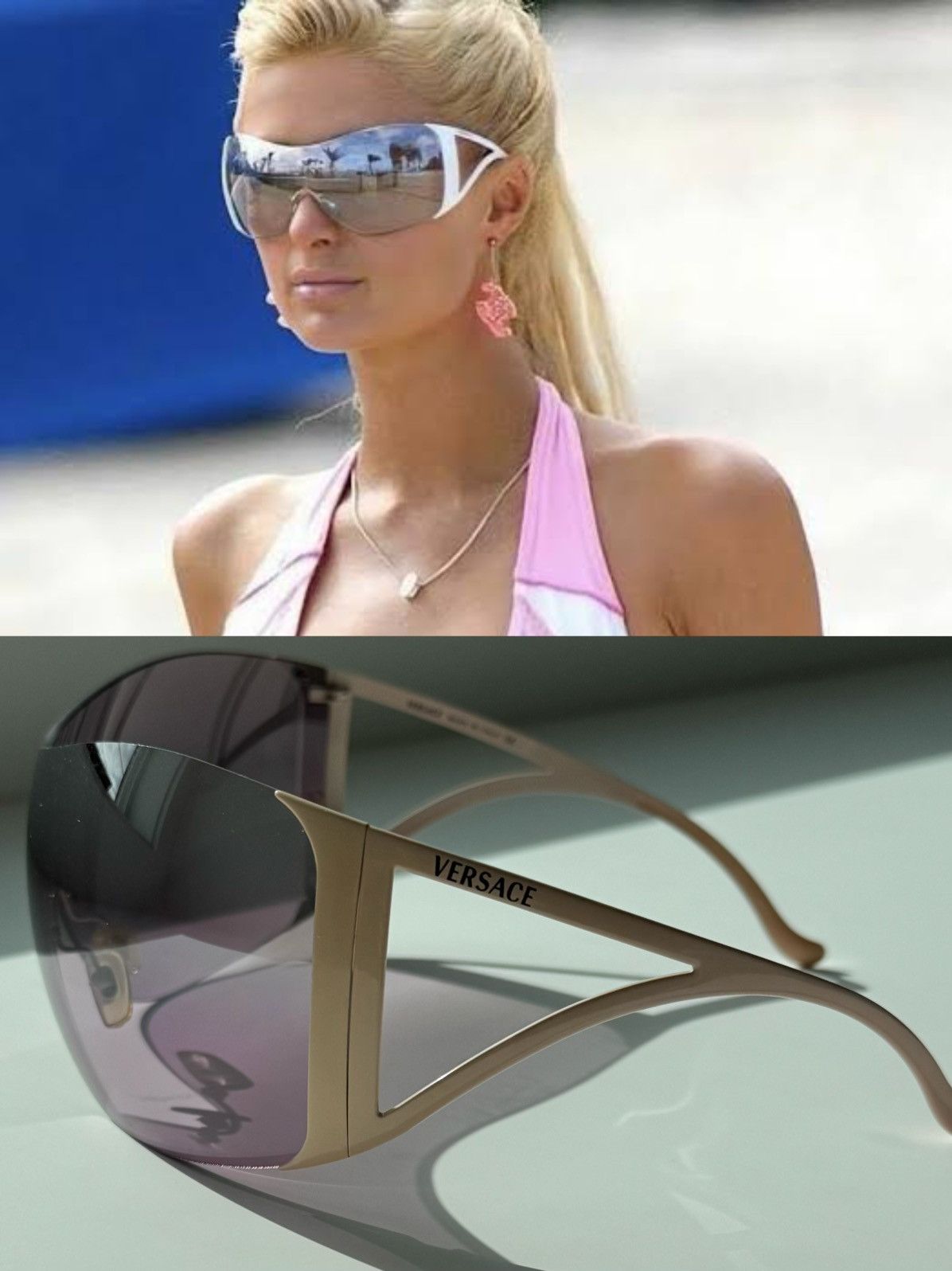 Versace Authentic Y2K Versace Sunglasses Mirror Shield Lenses Size ONE SIZE - 1 Thumbnail