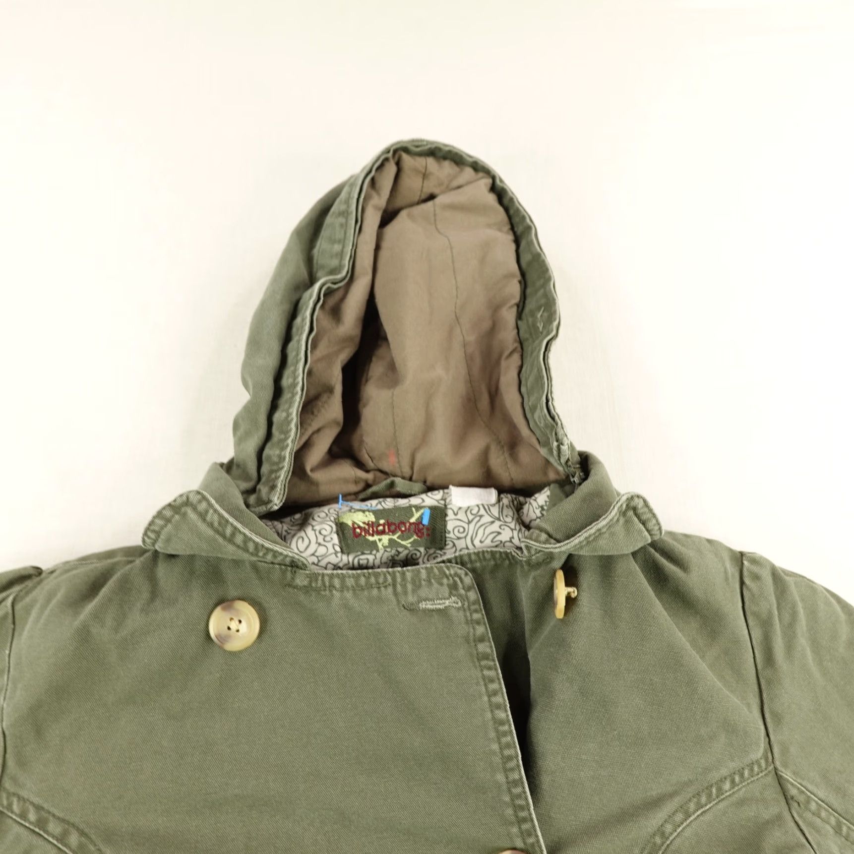 Billabong Vintage Billabong Jacket Women Small Green Double Breasted Quilt Lined Coat Y2K Size S / US 4 / IT 40 - 2 Thumbnail
