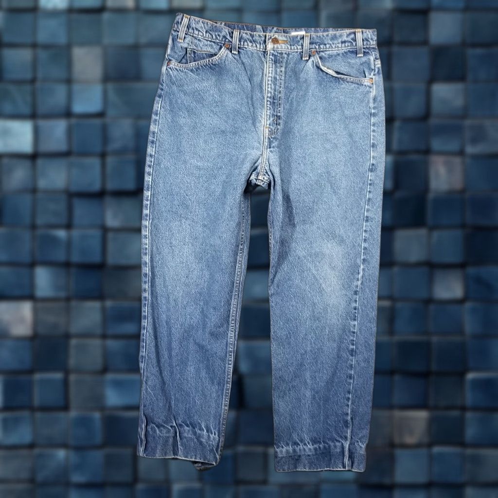 Levi's VINTAGE Levi’s 505 Jeans Orange Tab Straight Fit Denim Blue 36x27 Mens 90s USA Orange Tab 5-Pocket Jeans Size US 36 / EU 52 - 1 Thumbnail