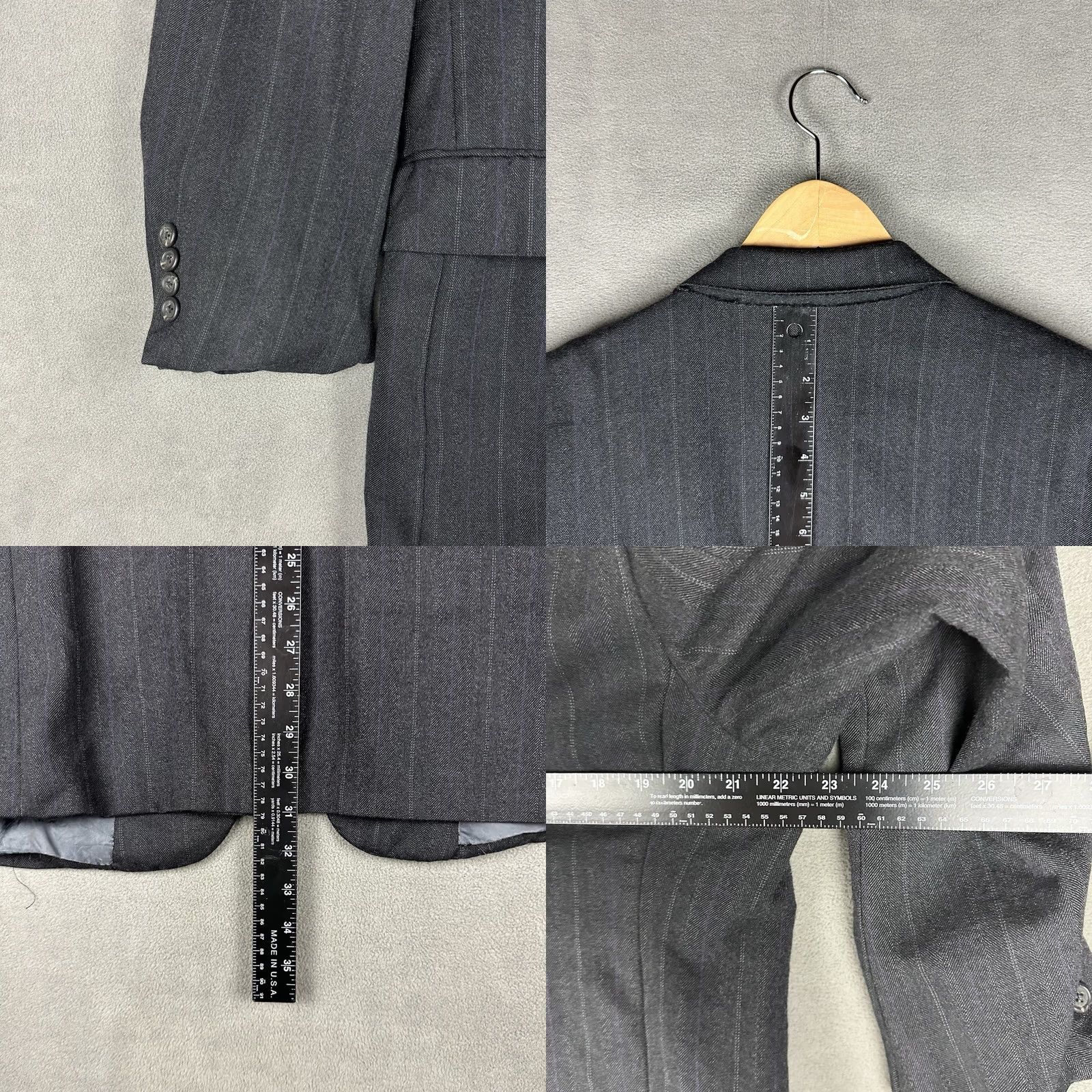 Polo Ralph Lauren Vintage Polo Ralph Lauren Suit Jacket Mens 44R Gray Purple Striped Wool Peak FUC Size US XXL / EU 58 / 5 - 9 Thumbnail
