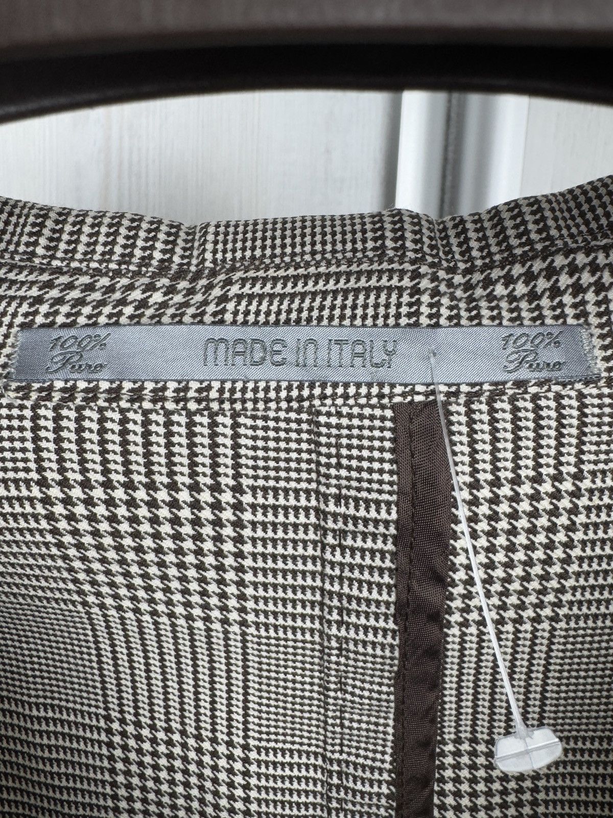 Cantarelli Cantarelli Washed grey checkered cotton houndstooth blazer Size 44R - 9 Thumbnail