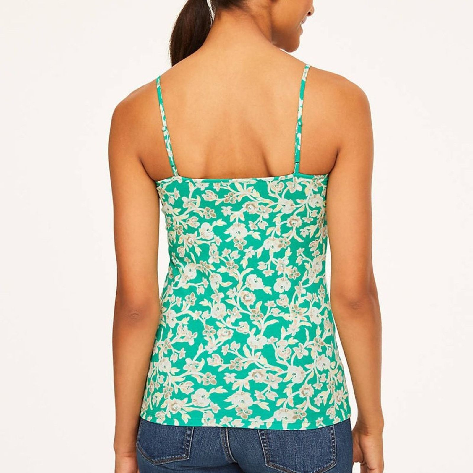 Loft LOFT Green Vine Scoop Neck Cami Size XS / US 0-2 / IT 36-38 - 4 Thumbnail