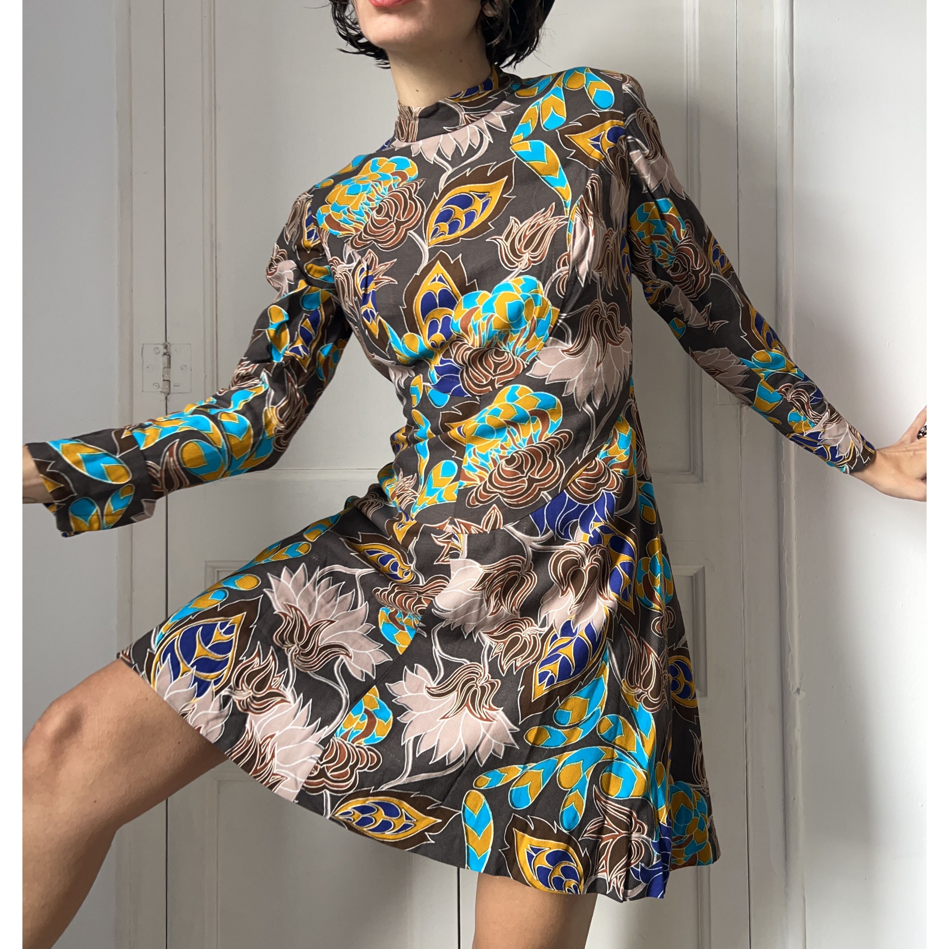Vintage Vintage 70s Floral Midi Dress Size M / US 6-8 / IT 42-44 - 6 Thumbnail