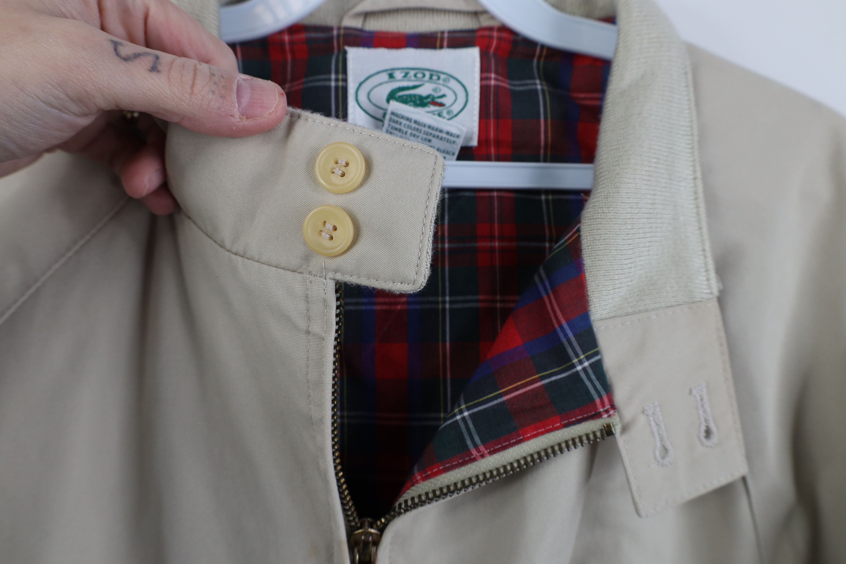 Lacoste Vintage 80s Izod Lacoste Full Zip Cafe Racer Bomber Jacket Size US XL / EU 56 / 4 - 5 Thumbnail