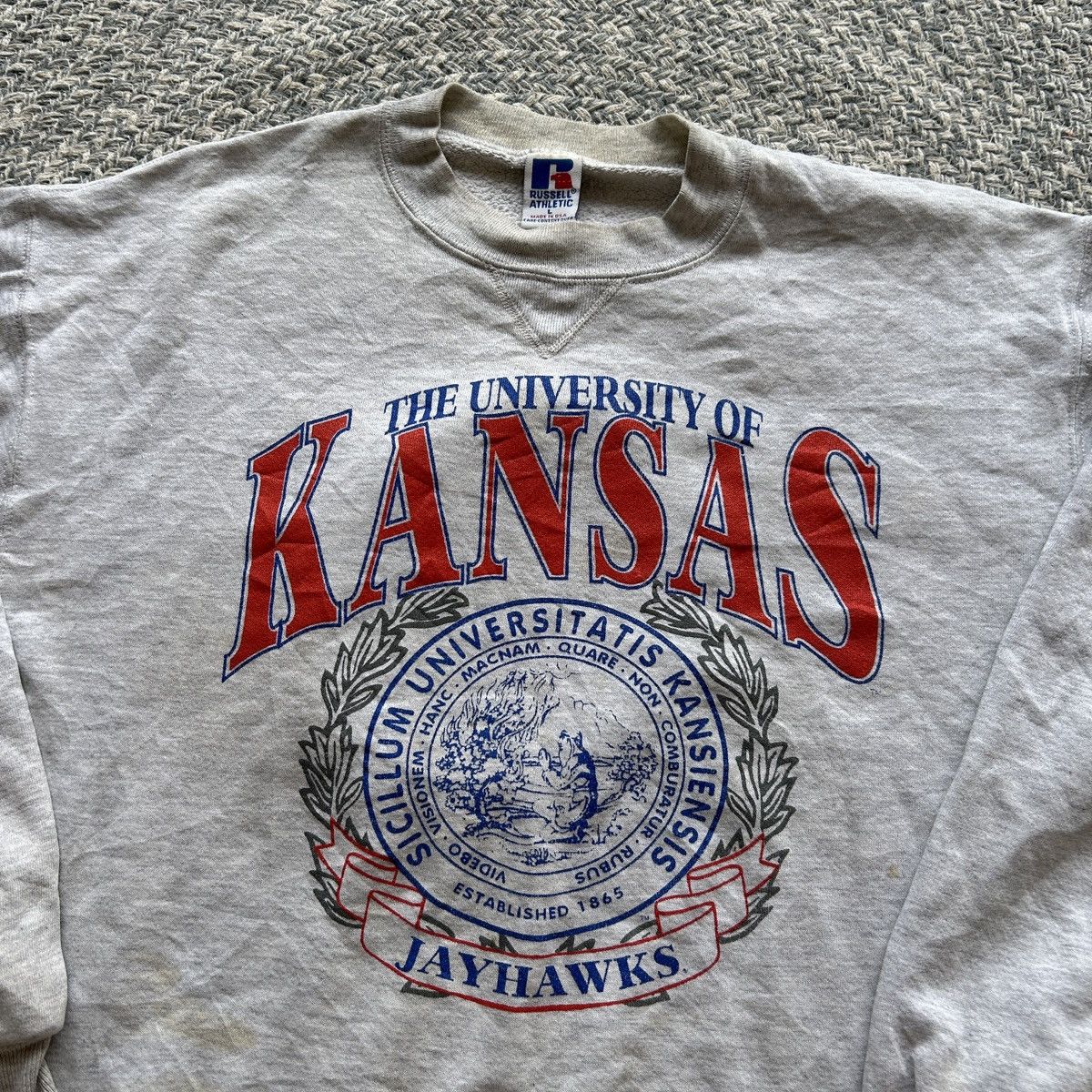 Russell Athletic × Vintage Vintage Russell The University Kansas 90s Size US S / EU 44-46 / 1 - 3 Thumbnail