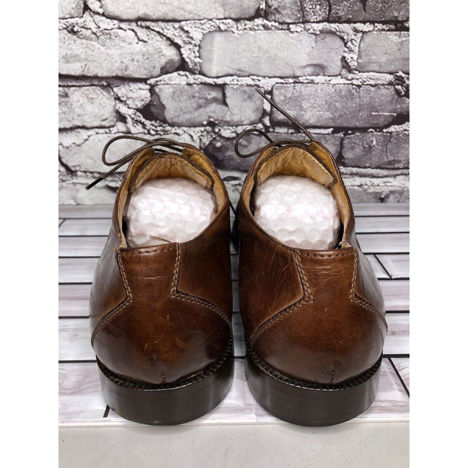Pronto Uomo Pronto Uomo Firenze Brown Leather Cap Toe Oxfords Dress Shoe Size US 12 / EU 45 - 3 Thumbnail