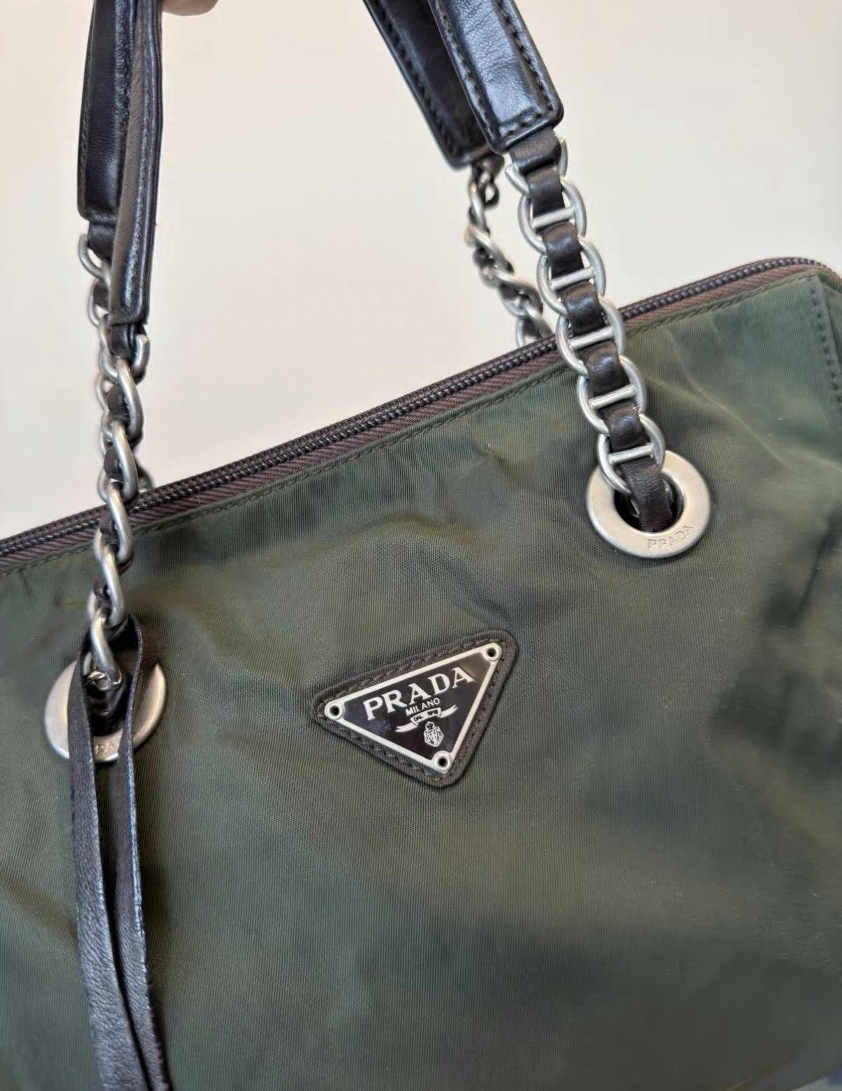Prada Prada Vintage Retro Army Green Mini Boston Handbag J36 Size ONE SIZE - 6 Thumbnail