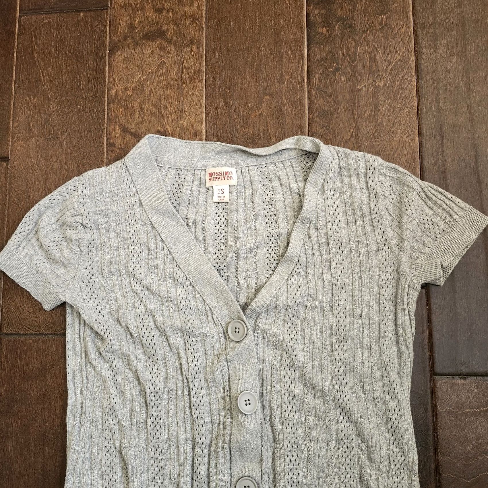 Mossimo Mossimo Supply Cardigan Women's Gray Button Up Pocket Knit Sweater - Size S Size S / US 4 / IT 40 - 3 Thumbnail