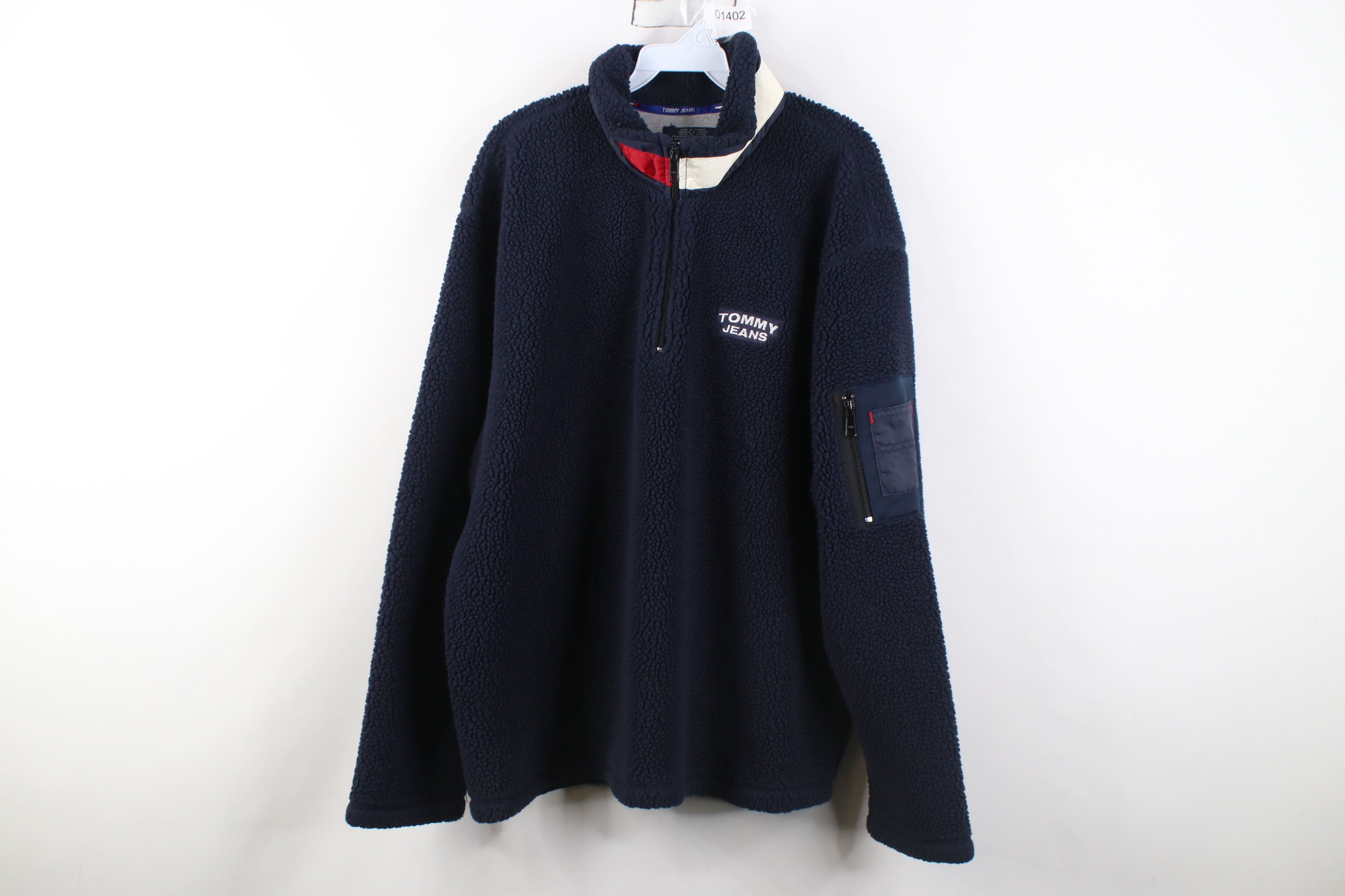 Tommy Hilfiger Vintage 90s Tommy Hilfiger Deep Pile Fleece 1/4 Zip Sweater Size US L / EU 52-54 / 3 - 1 Thumbnail