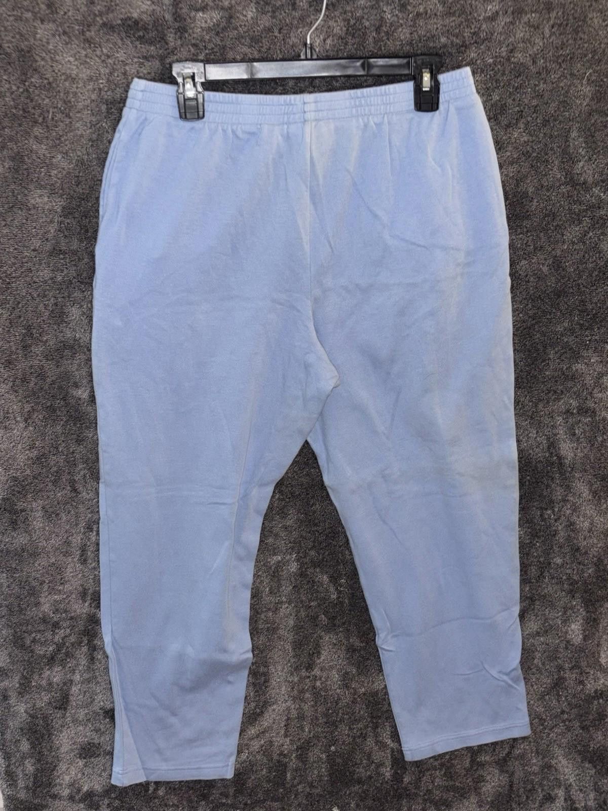 Other NWF Light Blue Cotton Capri Lounge Pants Sz L Elastic Waist Size 36" / US 14 / IT 50 - 3 Thumbnail
