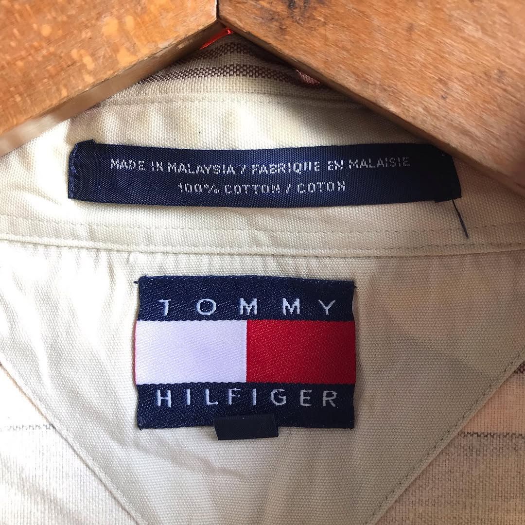 Tommy Hilfiger × Vintage Tommy Hilfiger Button Down Long Sleeves stripe shirt beige Size US L / EU 52-54 / 3 - 2 Thumbnail