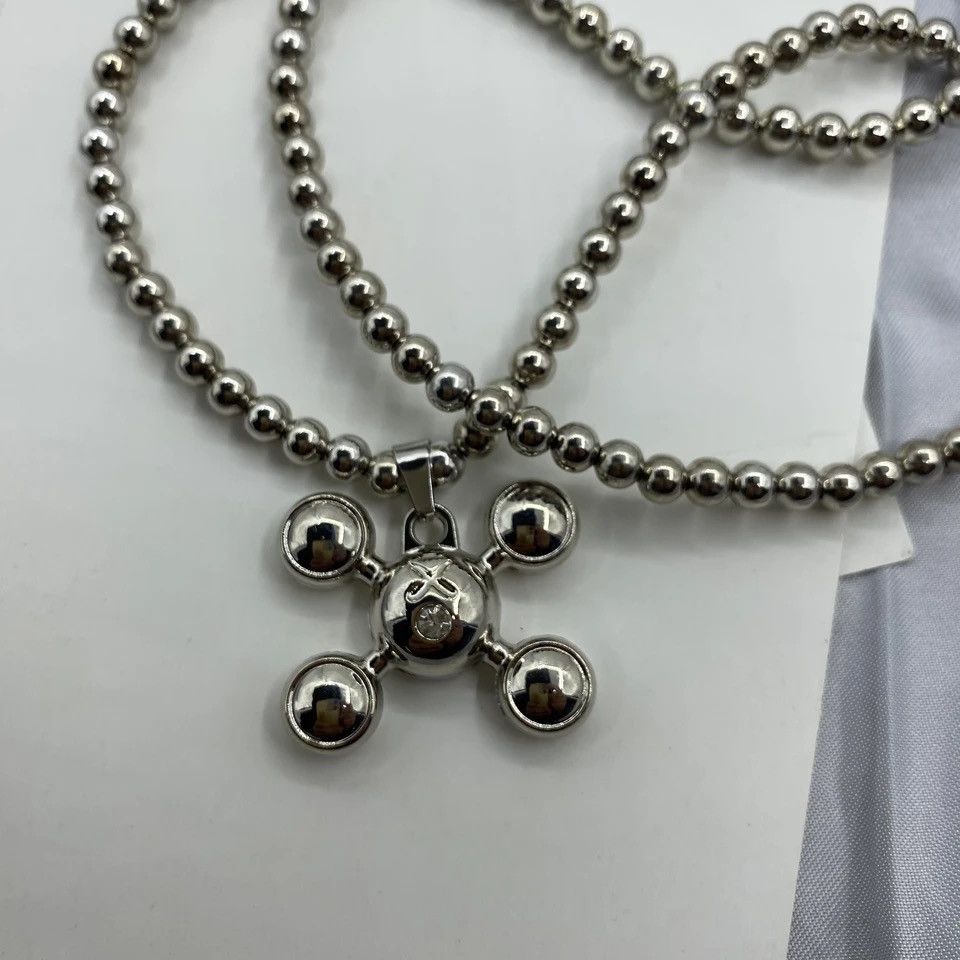 Jewelry Round Bead Chain Quadangle Ball Pendant Size ONE SIZE - 3 Thumbnail