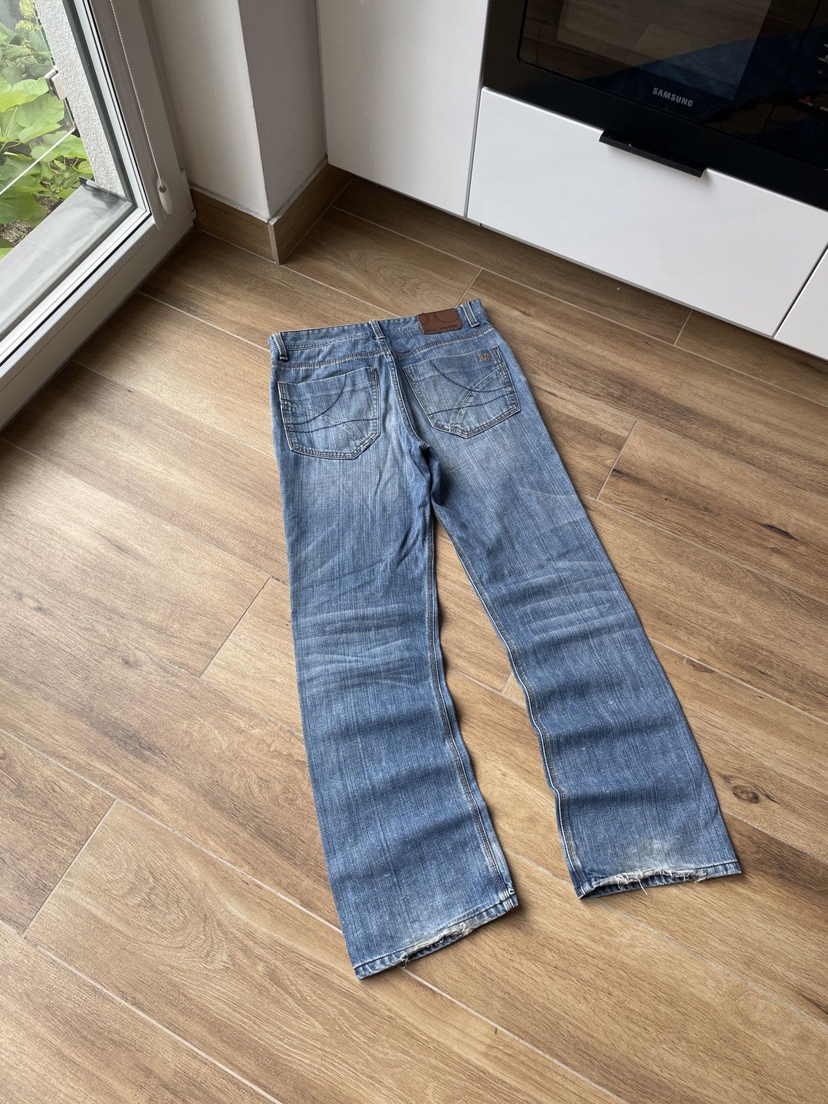 Vintage Vintage Flared Jeans Avant Garde Mud Washed Faded Baggy Slim Size US 32 / EU 48 - 5 Thumbnail