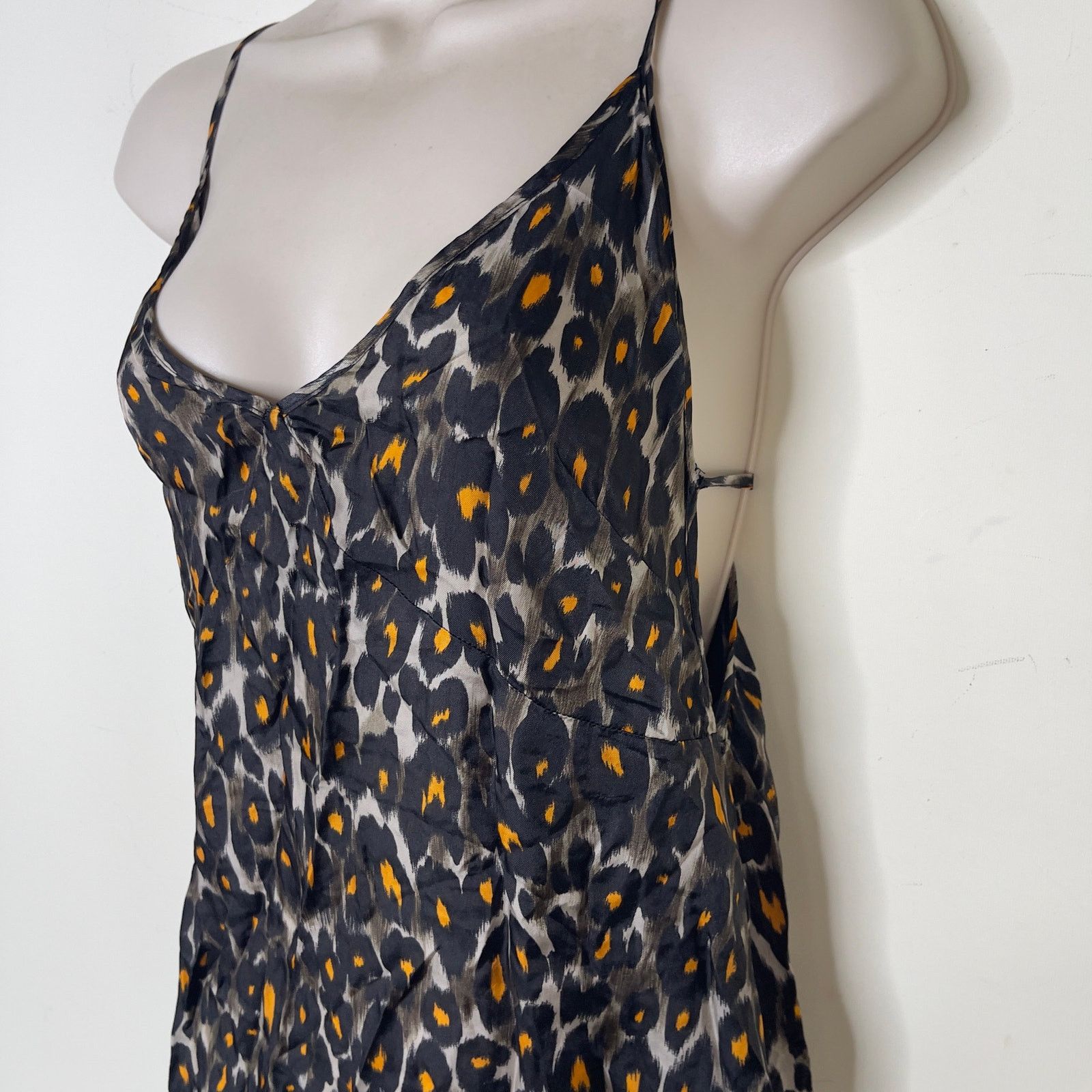 R13 R13 MIDI SLIP DRESS WITH BACK TIE In Leopard sz S Size S / US 4 / IT 40 - 10 Thumbnail