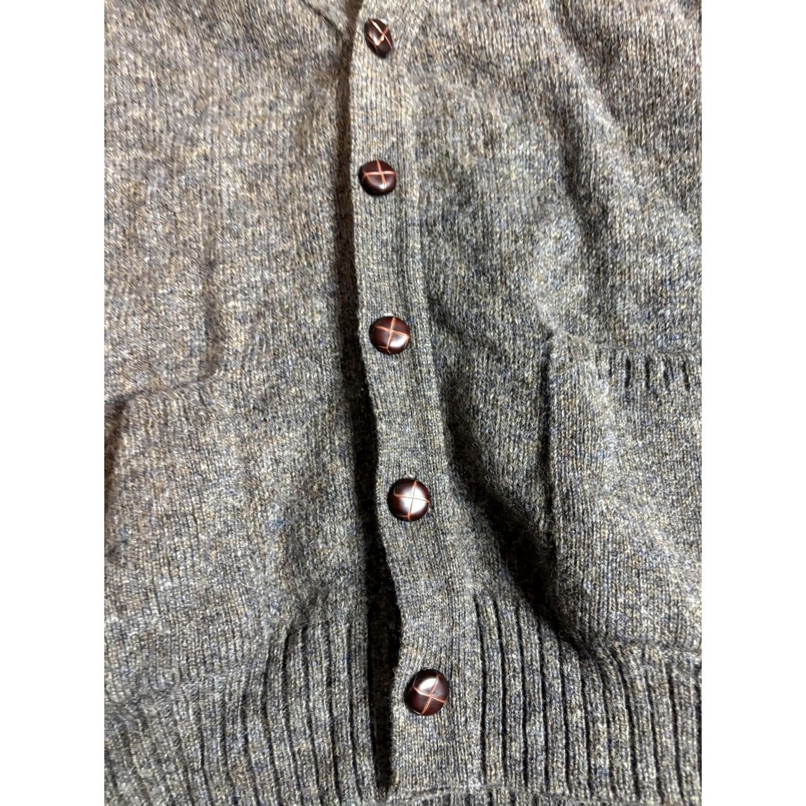Vintage VINTAGE Lord Jeff Cardigan Sweater Mens XL Gray Wool Button Front Pockets 70s IR Made USA Size US XL / EU 56 / 4 - 3 Thumbnail
