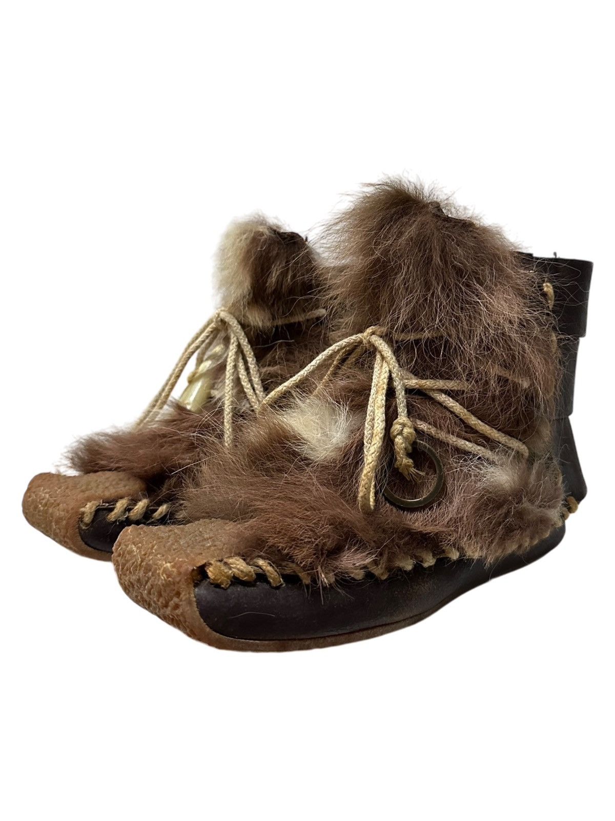 Dior CHRISTIAN DIOR F/W 2002 Fur Lace Up Ankle Boots Mukluks Size US 6 / IT 36 - 1 Thumbnail