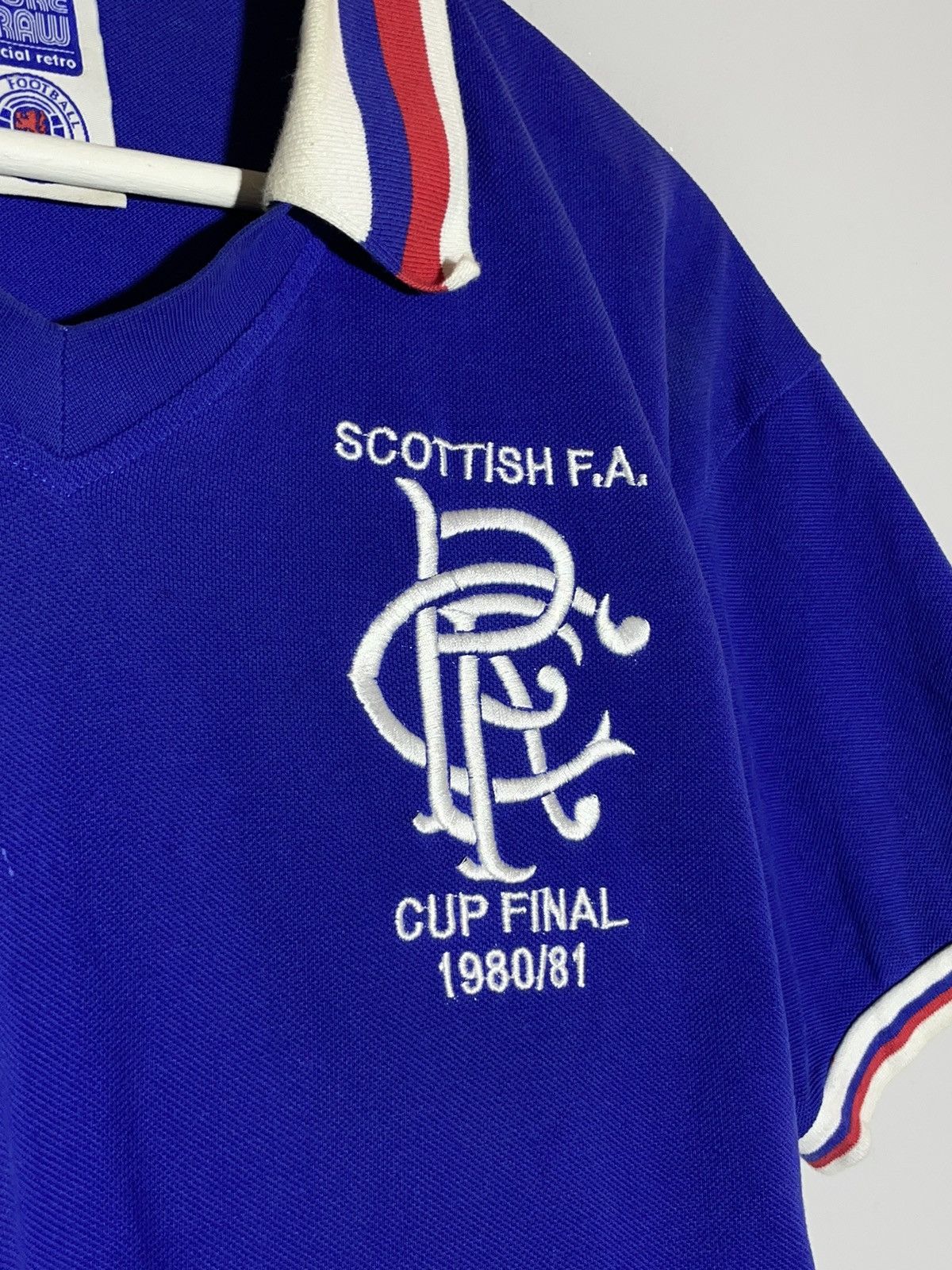 Vintage Rangers Score Draw 1980 Cup Final Football Shirt Size US S / EU 44-46 / 1 - 3 Thumbnail