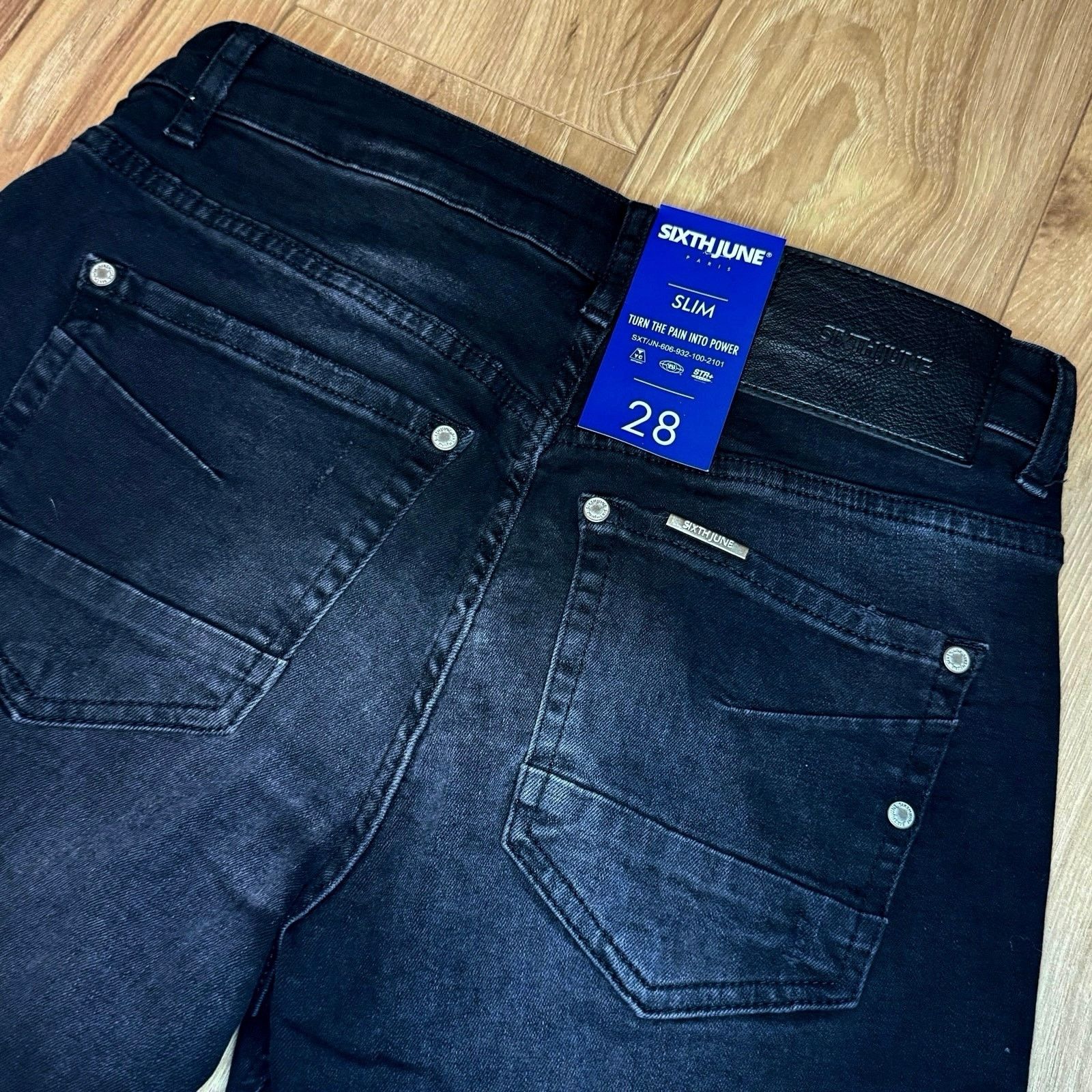 Sixth June Paris •NWT• Sixth June Paris Destressed Black Demin • Mens Size 28 Size 28" / US 6 / IT 42 - 12 Thumbnail