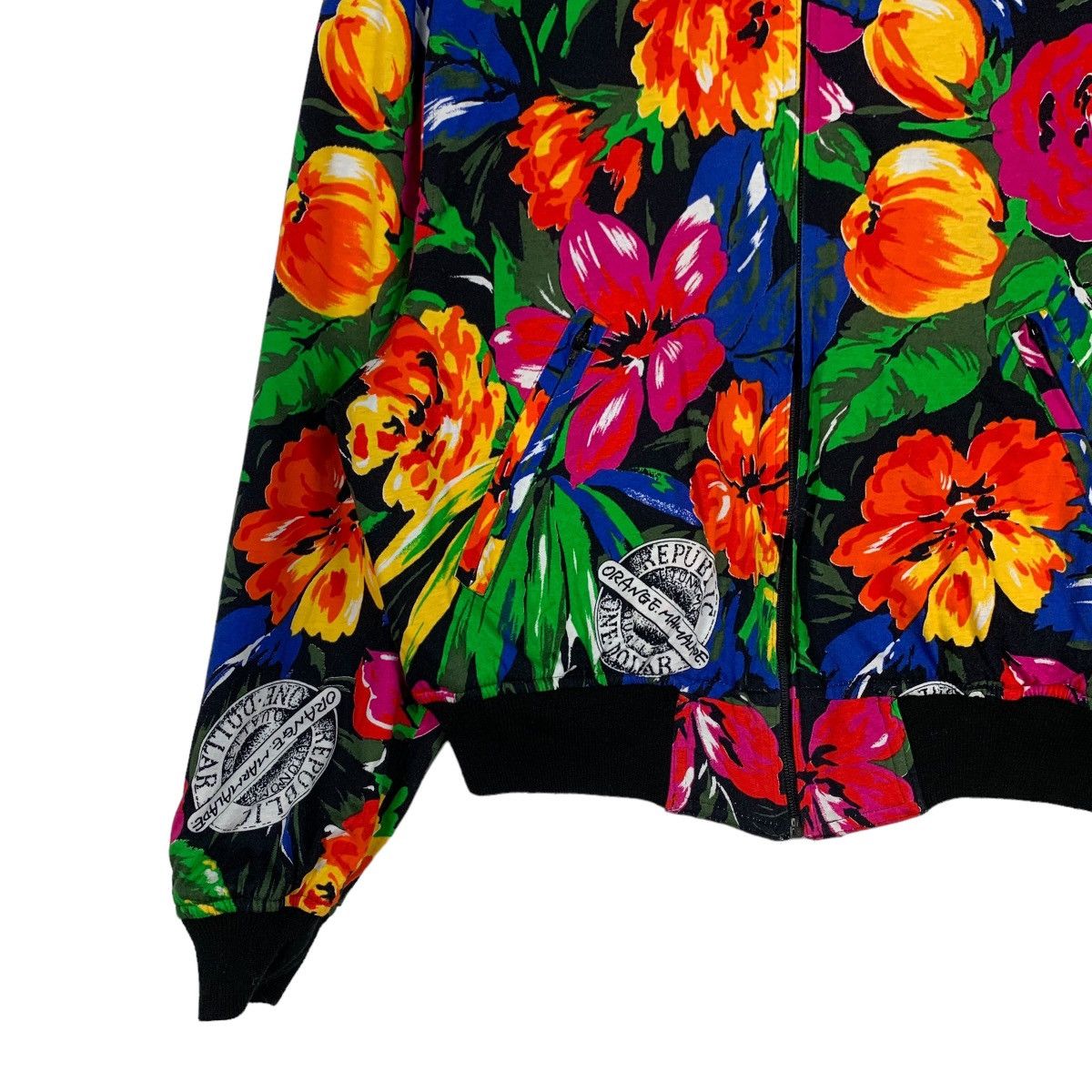 Vintage WORKS CLUB LOUNGE Florals Reversible Bomber Jacket #1137-C52 Size US S / EU 44-46 / 1 - 3 Thumbnail