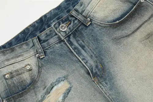 Anime × Japanese Brand × Jean Pants Heavy distressed loose casual washed ripped jeans Size US 34 / EU 50 - 4 Thumbnail