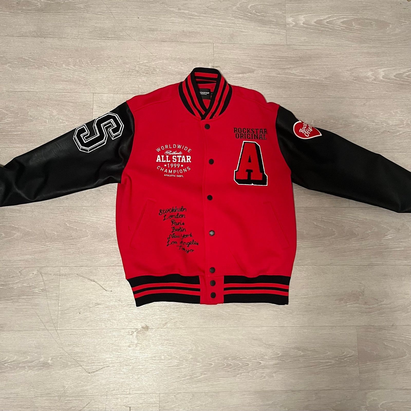 & Other Stories Red & Black Large Varisty Jacket Rockstar Original Size US L / EU 52-54 / 3 - 1 Thumbnail