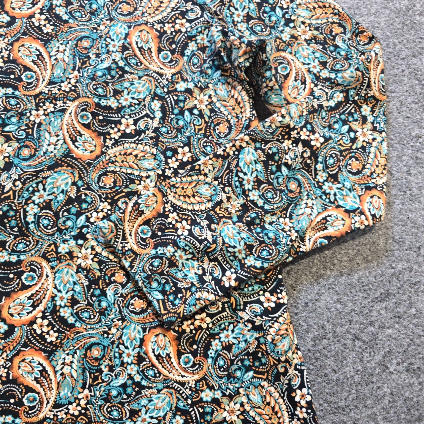 J. Jill J Jill Top Womens L Black Green Paisley Pima Cotton Long Sleeve Casual Shirt Size L / US 10 / IT 46 - 3 Thumbnail
