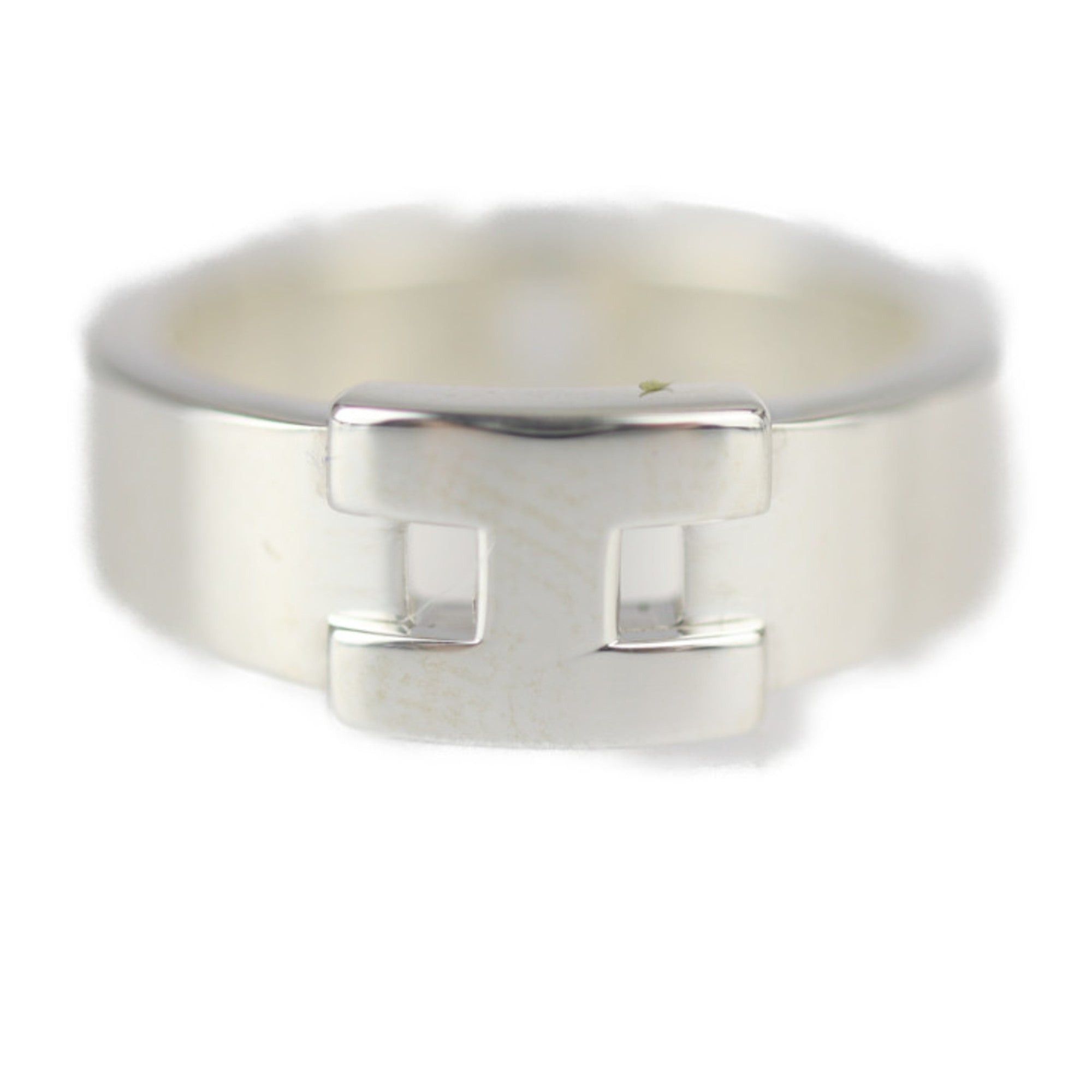 image of Hermes Hercules Ring Ring/ring Notation Size 47 Ag925 Silver H Logo in Black, Women's