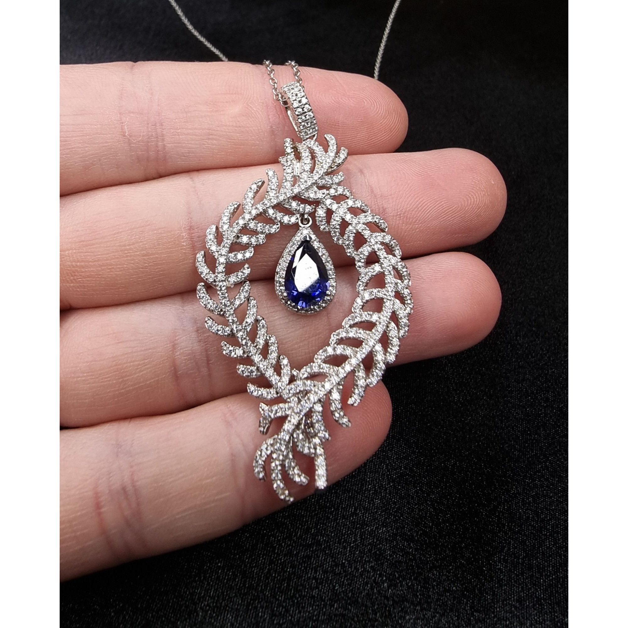 Vintage Elegant 925 Sterling Silver BYJ Signed Necklace With Leaf De Size ONE SIZE - 4 Thumbnail