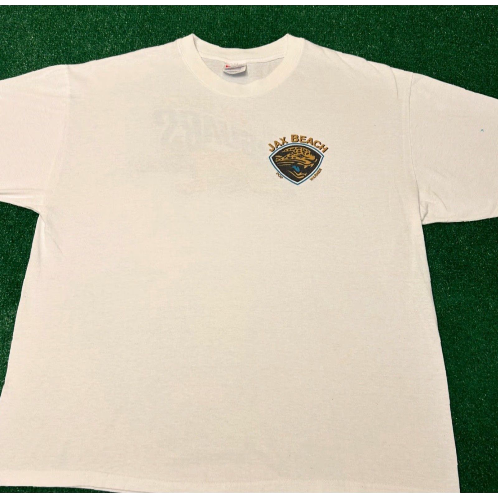 Logo 7 VINTAGE 90s Jacksonville Jaguars Logo VTG Shirt Jax Beach 1990s Mens Size XL White Logo 90s Sports Hip Hop T-Shirt Size US XL / EU 56 / 4 - 2 Thumbnail