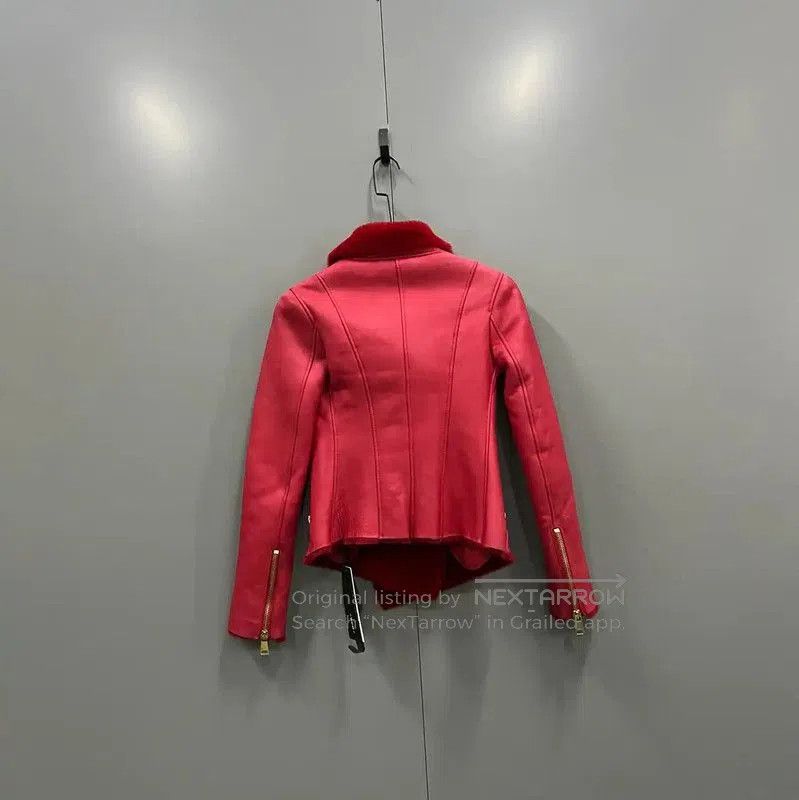 Versace Versace Women's Red Leather Jacket . Size M / US 6-8 / IT 42-44 - 2 Thumbnail
