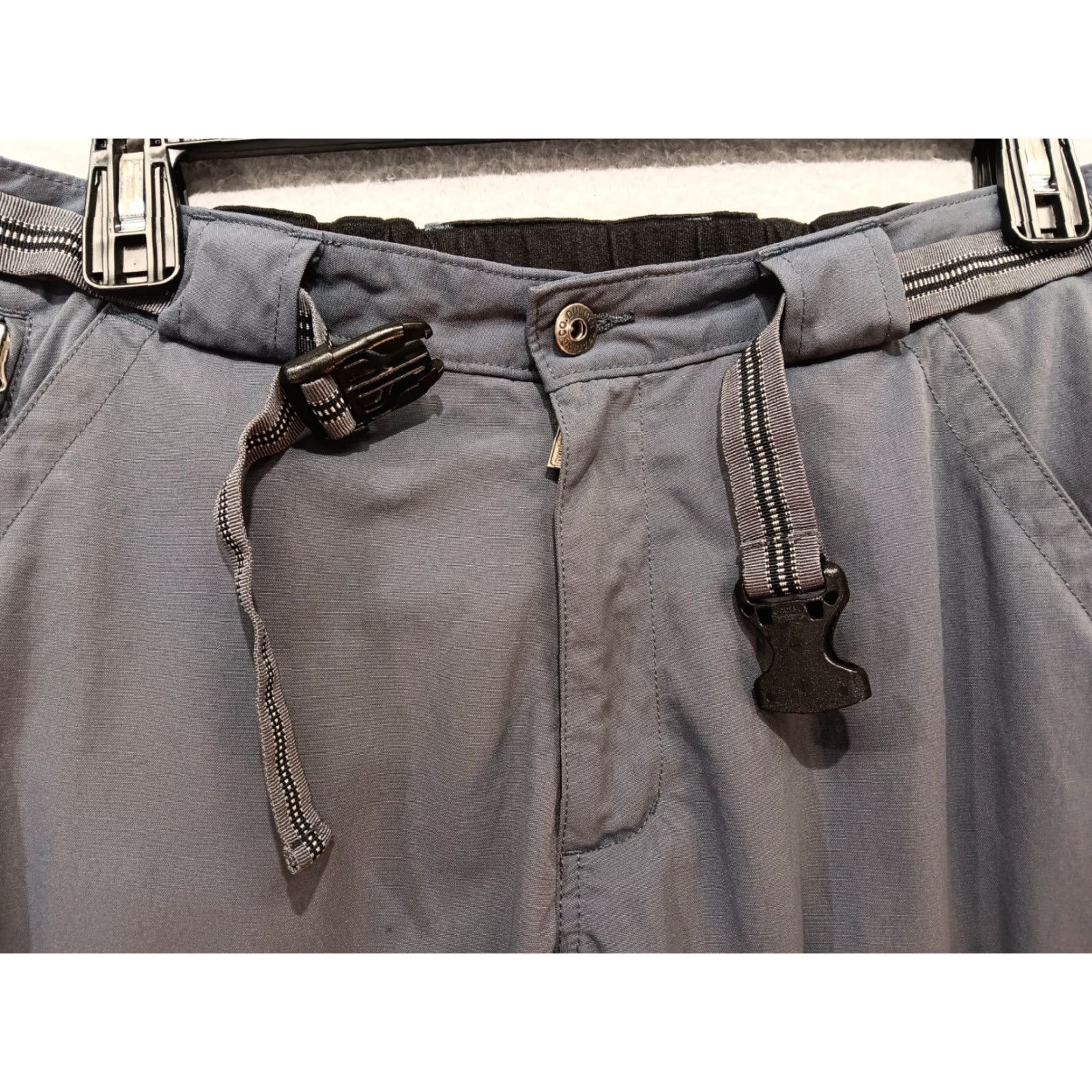 Vintage Duluth Flex Dry On The Fly Pants Men Large Gray Nylon Spandex Belted Relaxed Straight Front Size US 33 - 4 Thumbnail