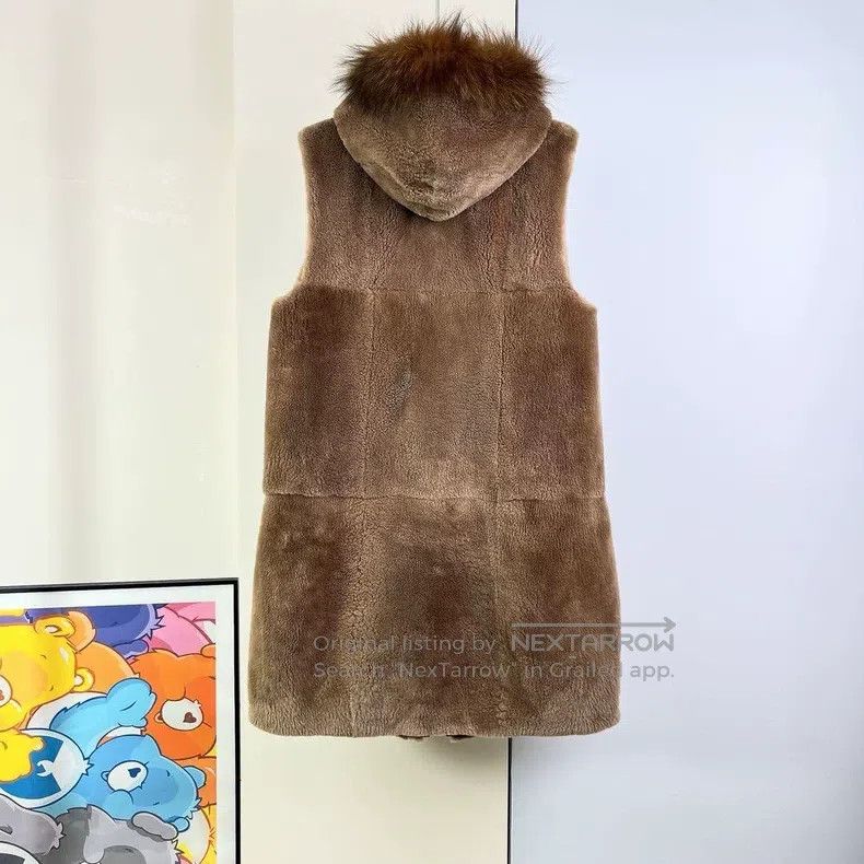 Brunello Cucinelli Brunello Cucinelli Brown Faux Fur Hooded Vest Jacket Size XS / US 0-2 / IT 36-38 - 2 Thumbnail