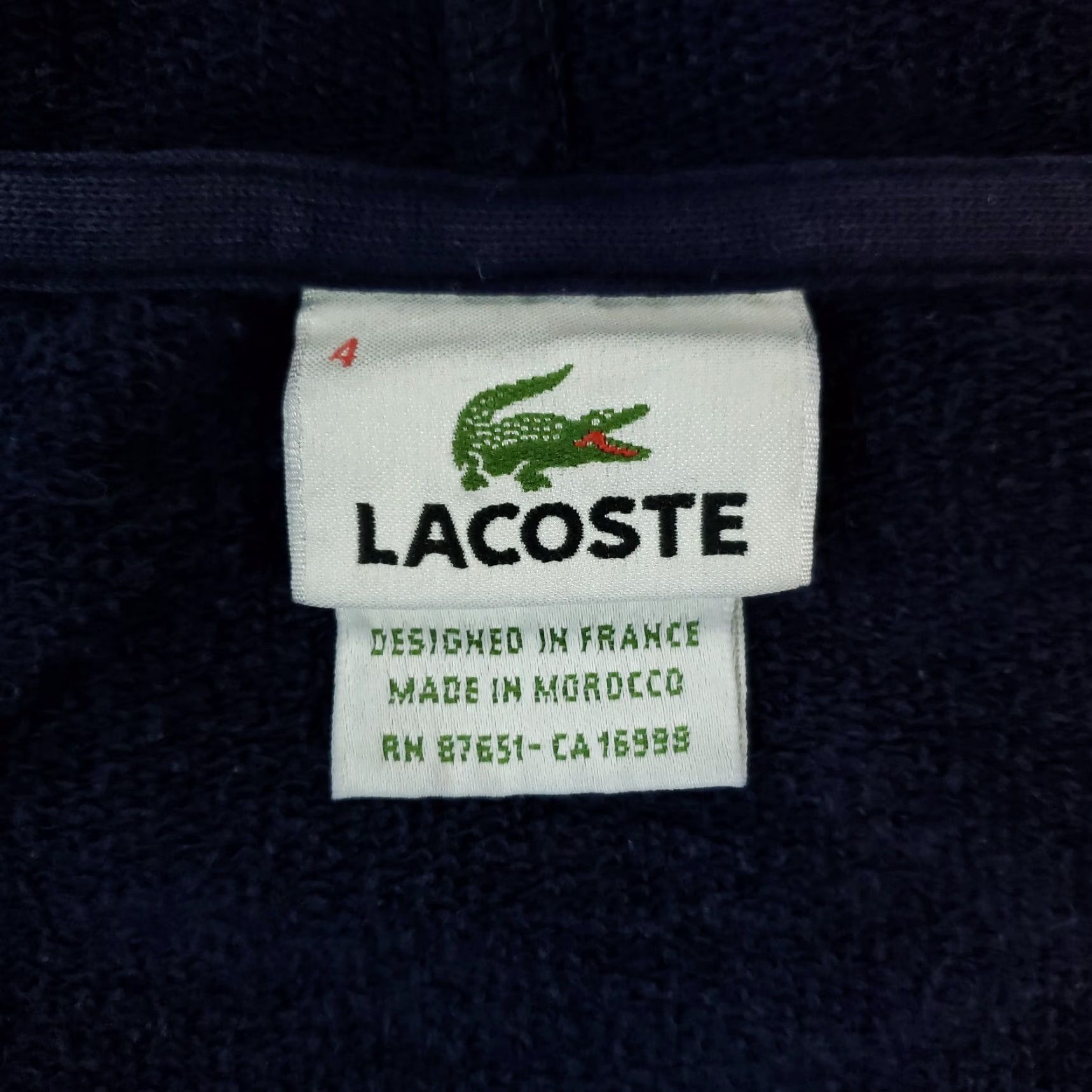 Lacoste Lacoste Blue Hooded Full Zip Sweatshirt Womens Medium Casual Cotton Size S / US 4 / IT 40 - 7 Thumbnail