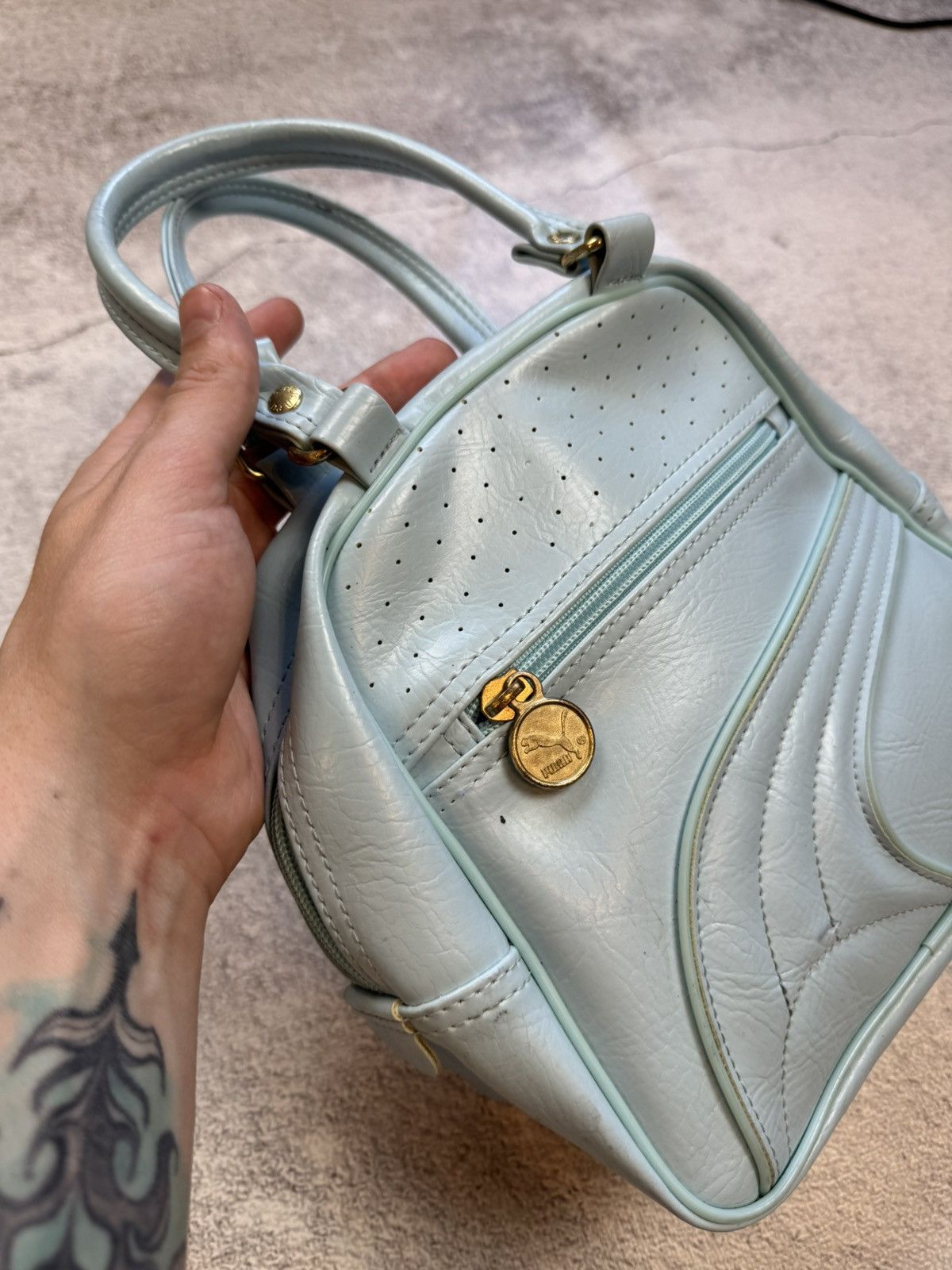 Vintage Vintage Vinyl baby blue Puma handlebag Size ONE SIZE - 6 Thumbnail
