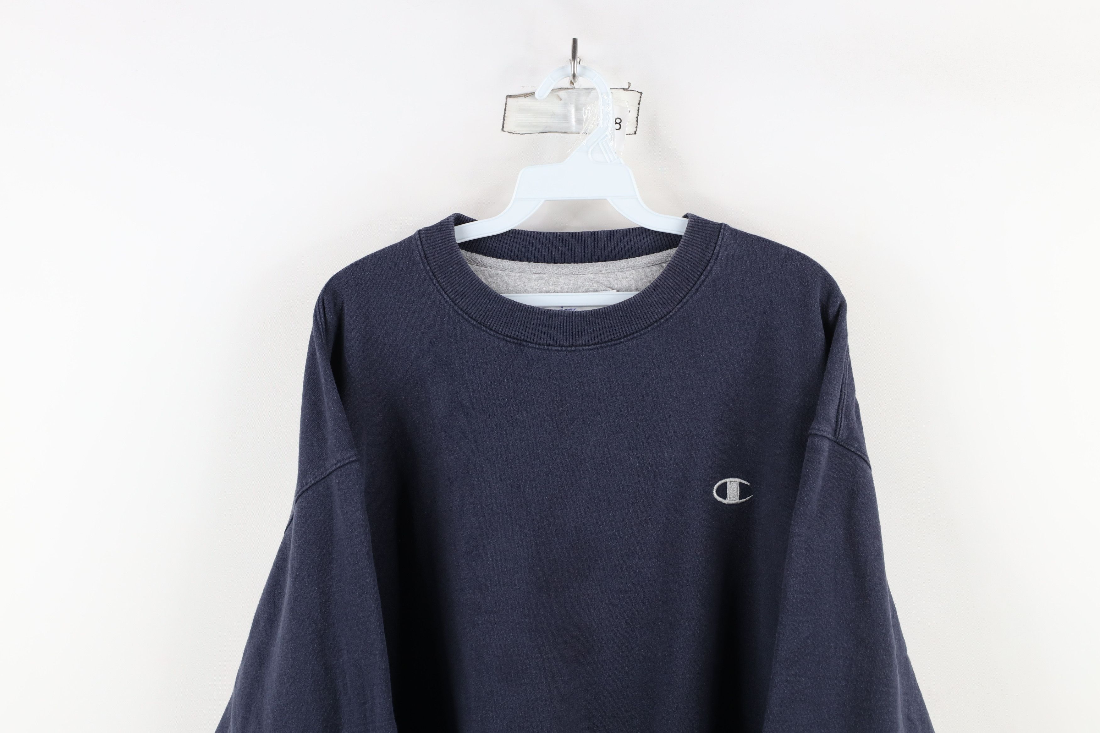 Champion × Vintage Vintage Champion Classic Logo Crewneck Sweatshirt Blue Size US XXL / EU 58 / 5 - 2 Thumbnail