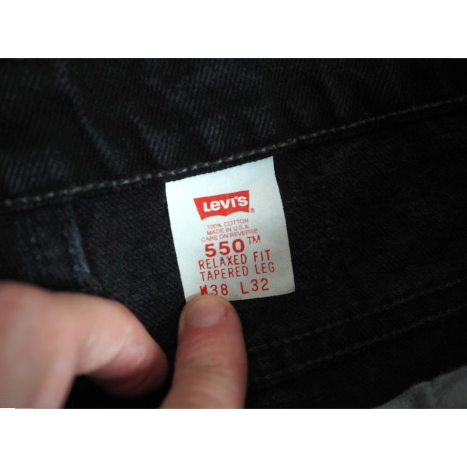 Levi's VINTAGE Levi's 550 Relaxed Black Denim Jeans 38x32 Mens USA Made 90s Grunge Jeans Pants Men Size US 38 / EU 54 - 5 Thumbnail