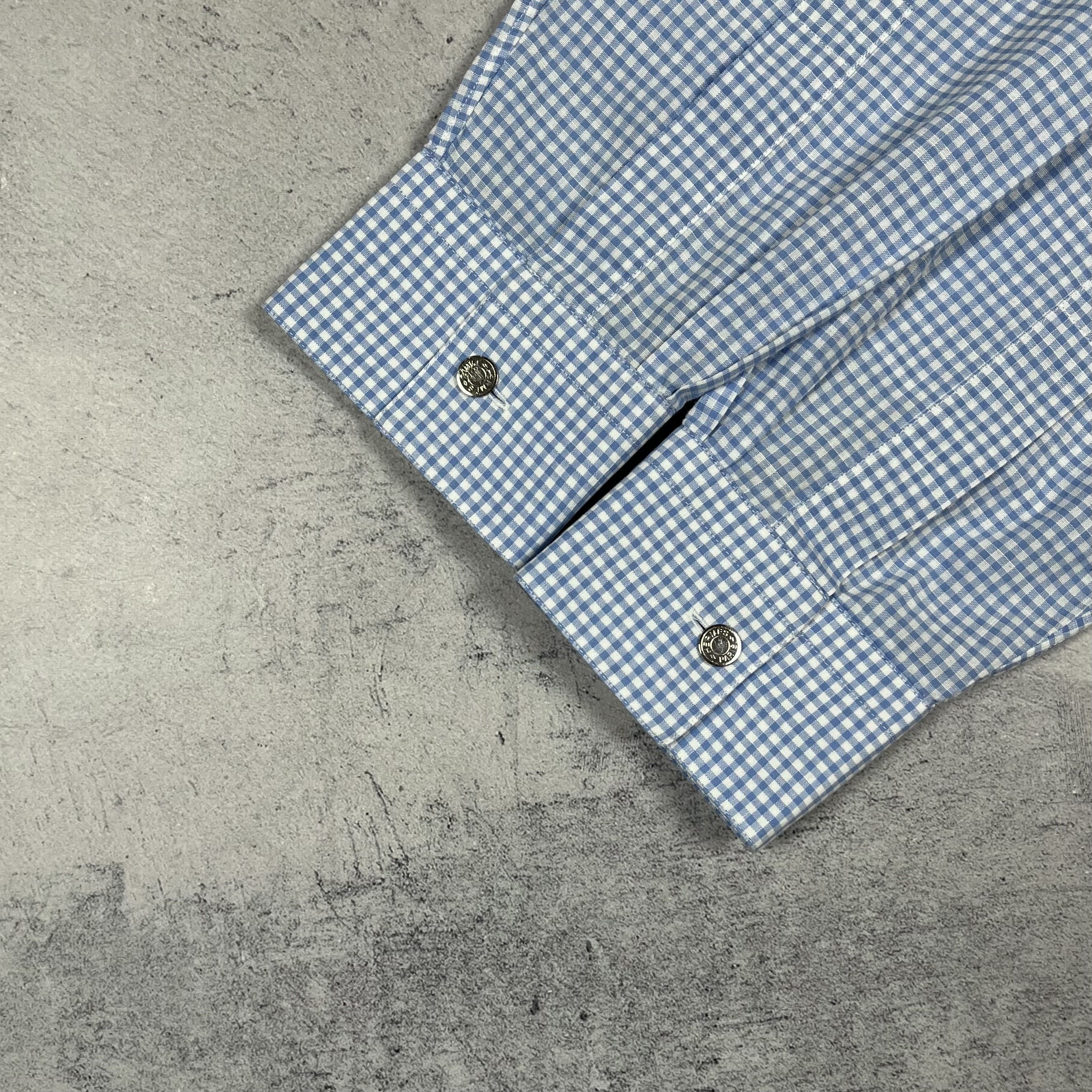 Hermes Hermes Paris Long Sleeve Button Up Checkered Shirt Size US L / EU 52-54 / 3 - 5 Thumbnail
