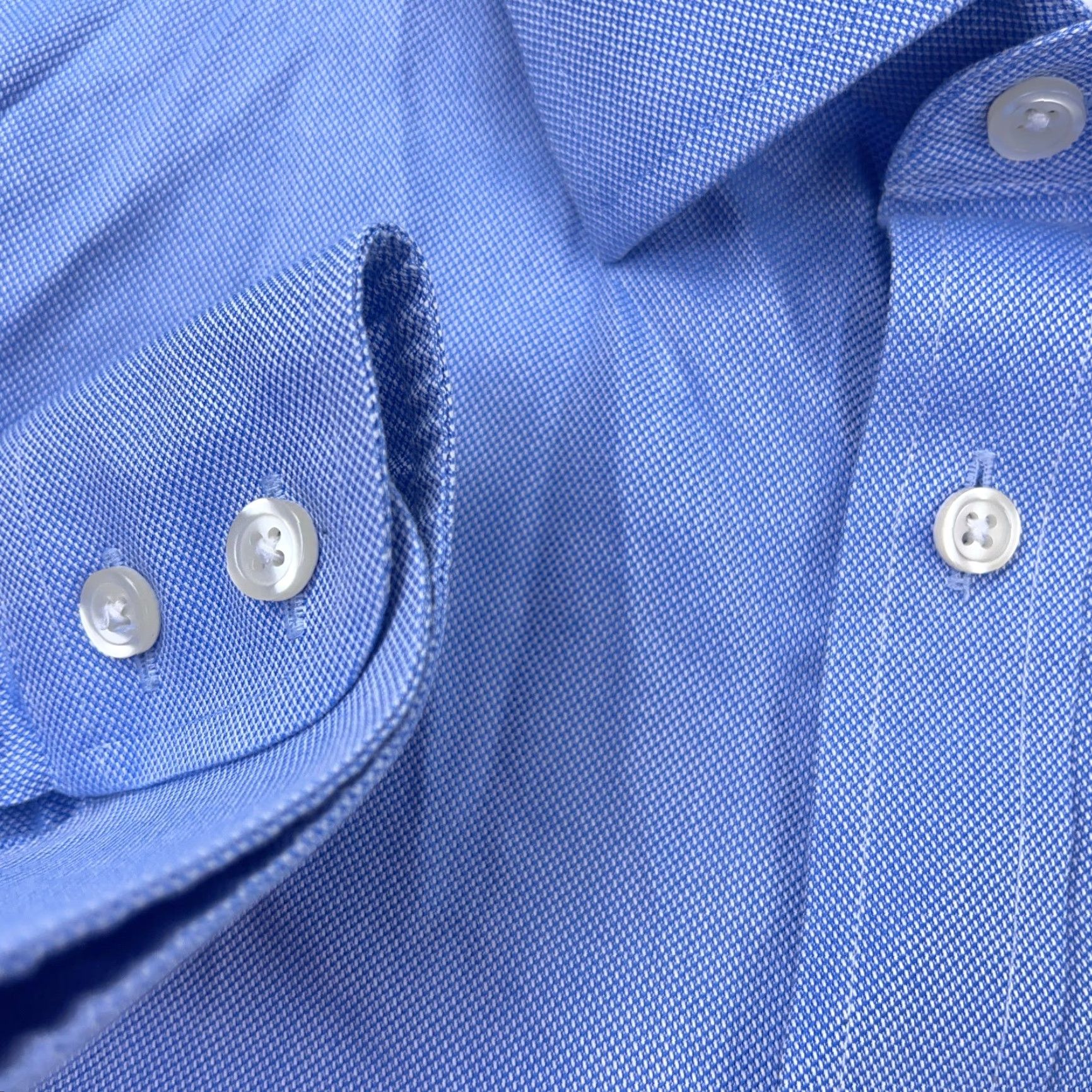 Charles Tyrwhitt Charles Tyrwhitt Shirt Men 16.5 33 Blue Button Up Slim Fit Oxford Cloth Dress L Size 42R - 4 Thumbnail