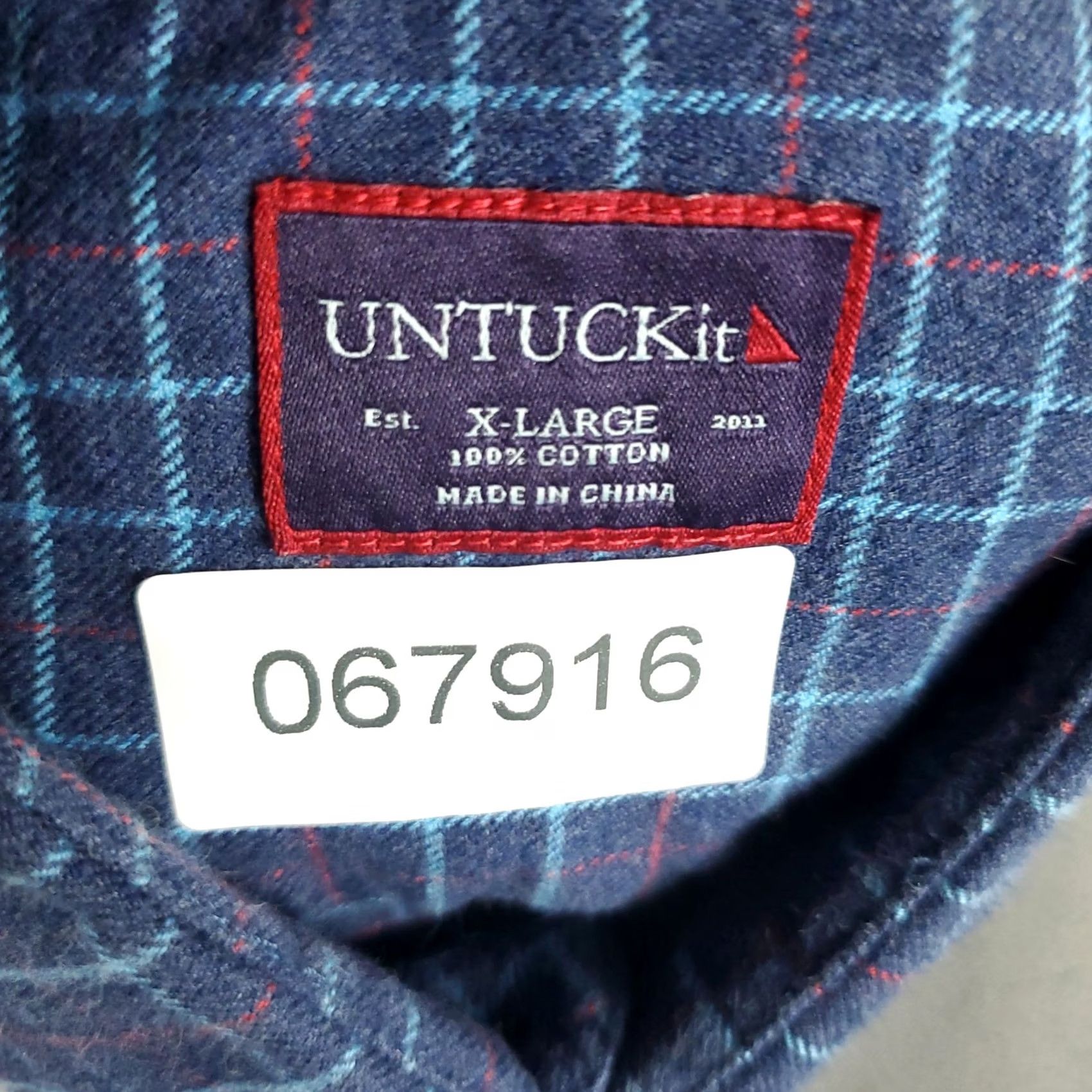 UNTUCKit UNTUCKit Shirt Mens XL Blue Check Flannel Button Up Long Sleeve Size US XL / EU 56 / 4 - 7 Thumbnail