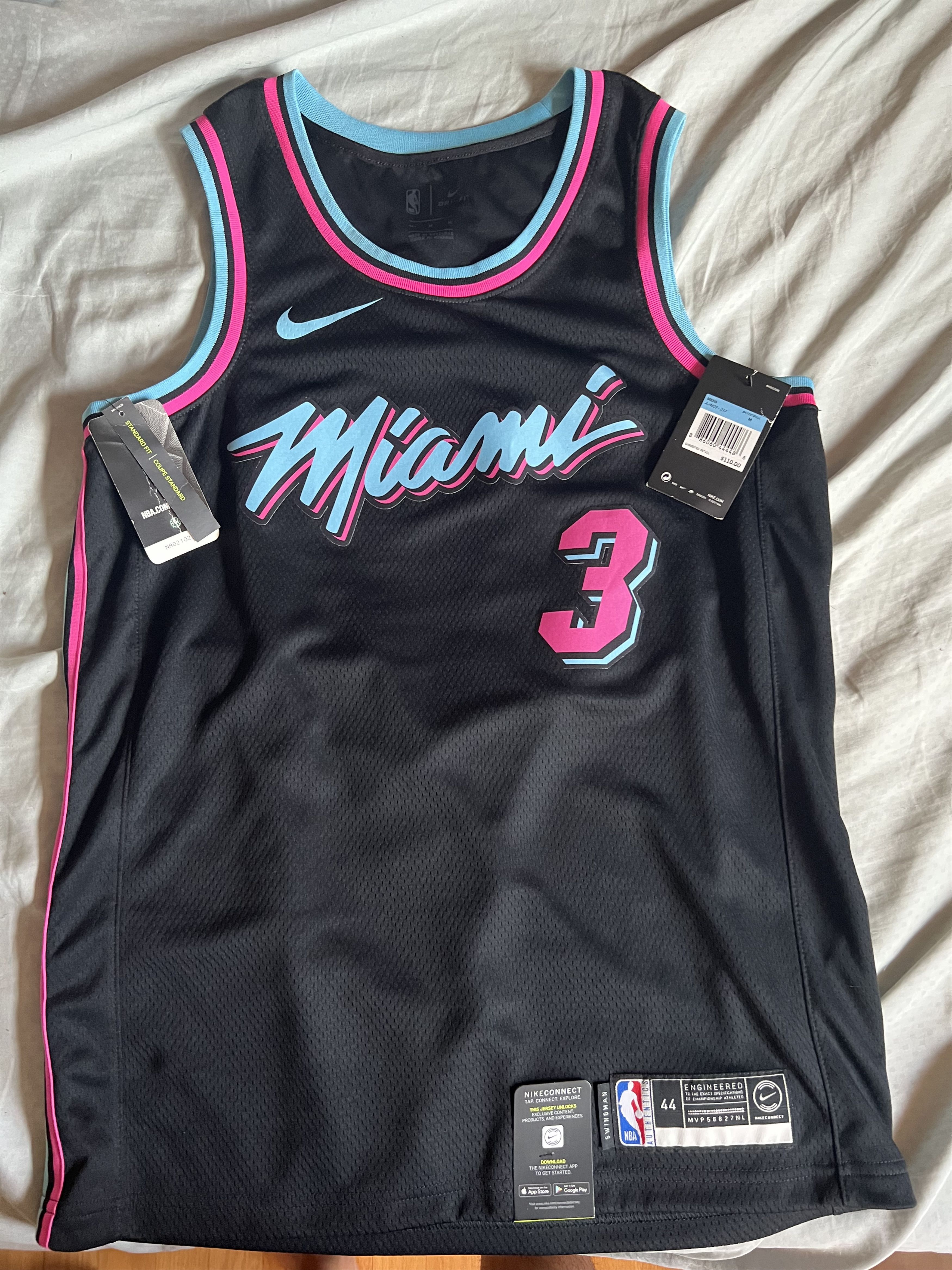 Nike Miami Heat Dwayne Wade #3 Vice Nights City Edition Size Medium M NBA 44 outlet