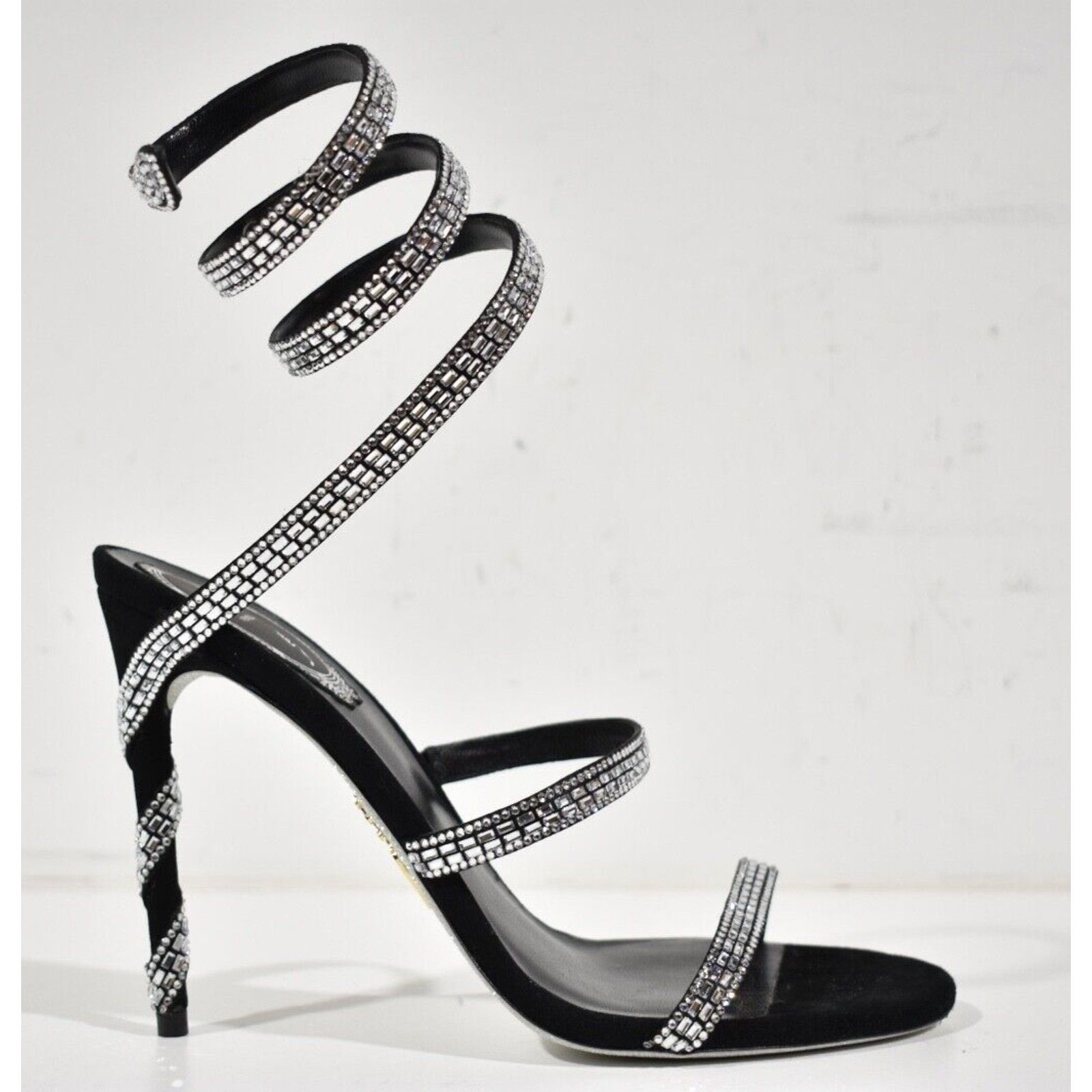 Rene Caovilla Margot Crystal Ankle Wrap Strap Sandal Heel Pump 36.5 Size US 6.5 / IT 36.5 - 2 Thumbnail