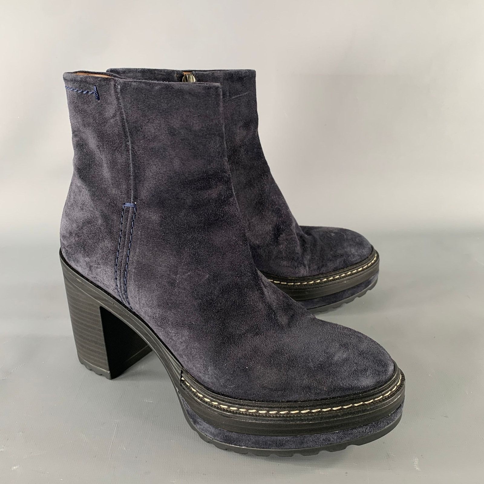 Pons Quintana PONS QUINTANA Size 9 Navy Suede 10078 OLIV-B Boots Size US 9 / IT 39 - 1 Thumbnail