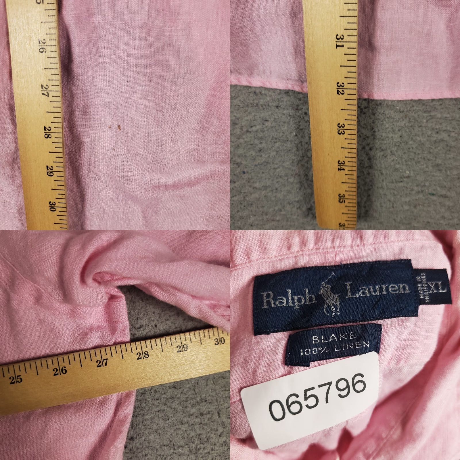 Ralph Lauren Ralph Lauren Shirt Mens XL Pink Linen Blake Pony Button Up Short Sleeve Size US XL / EU 56 / 4 - 8 Thumbnail